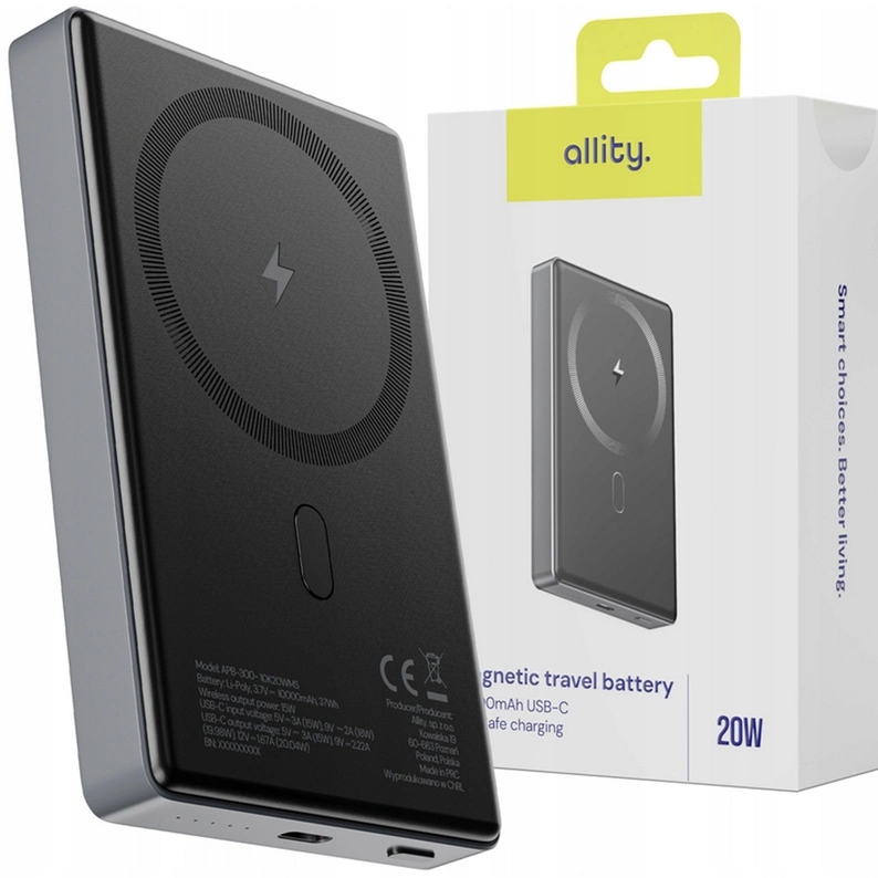 Allity bezdrátová magnetická indukční powerbanka pro MagSafe power banku