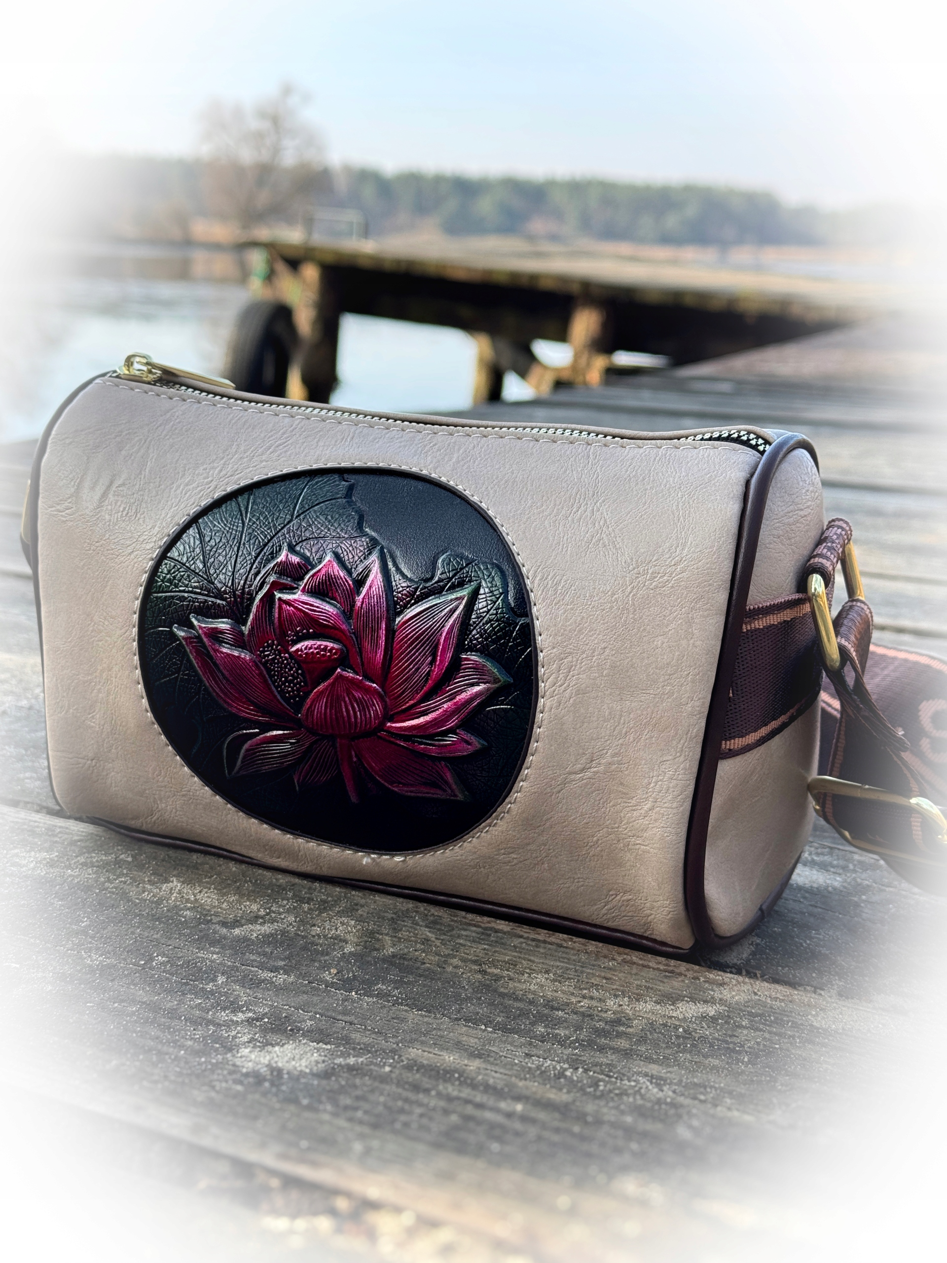 Krásná Dámská Kabelka S Jedinečným Vzorem, Nastavitelný Pásek, Ekologická Kůže