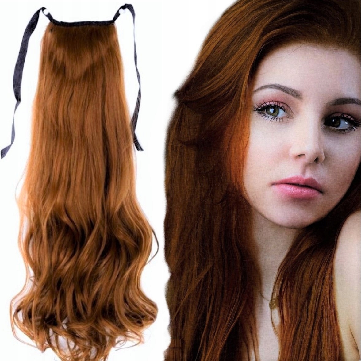 

Kucyk kitka doczepiana Fale włosy długie kręcone