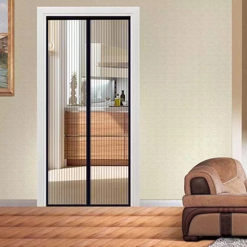 Moskytiéra na dveře černá silný magnet 85x195 Síť proti hmyzu