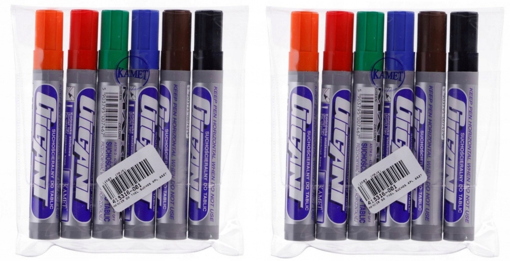 

Markery suchościeralne tablic zestaw MIX x2