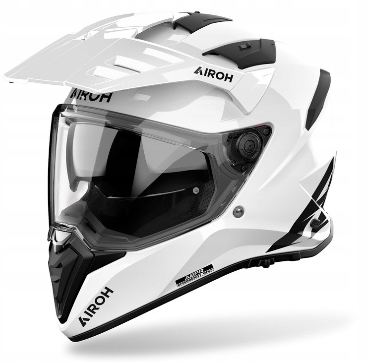 Airoh Bandit Color White Gloss motocyklová prilba s crossovou šiltom, enduro M