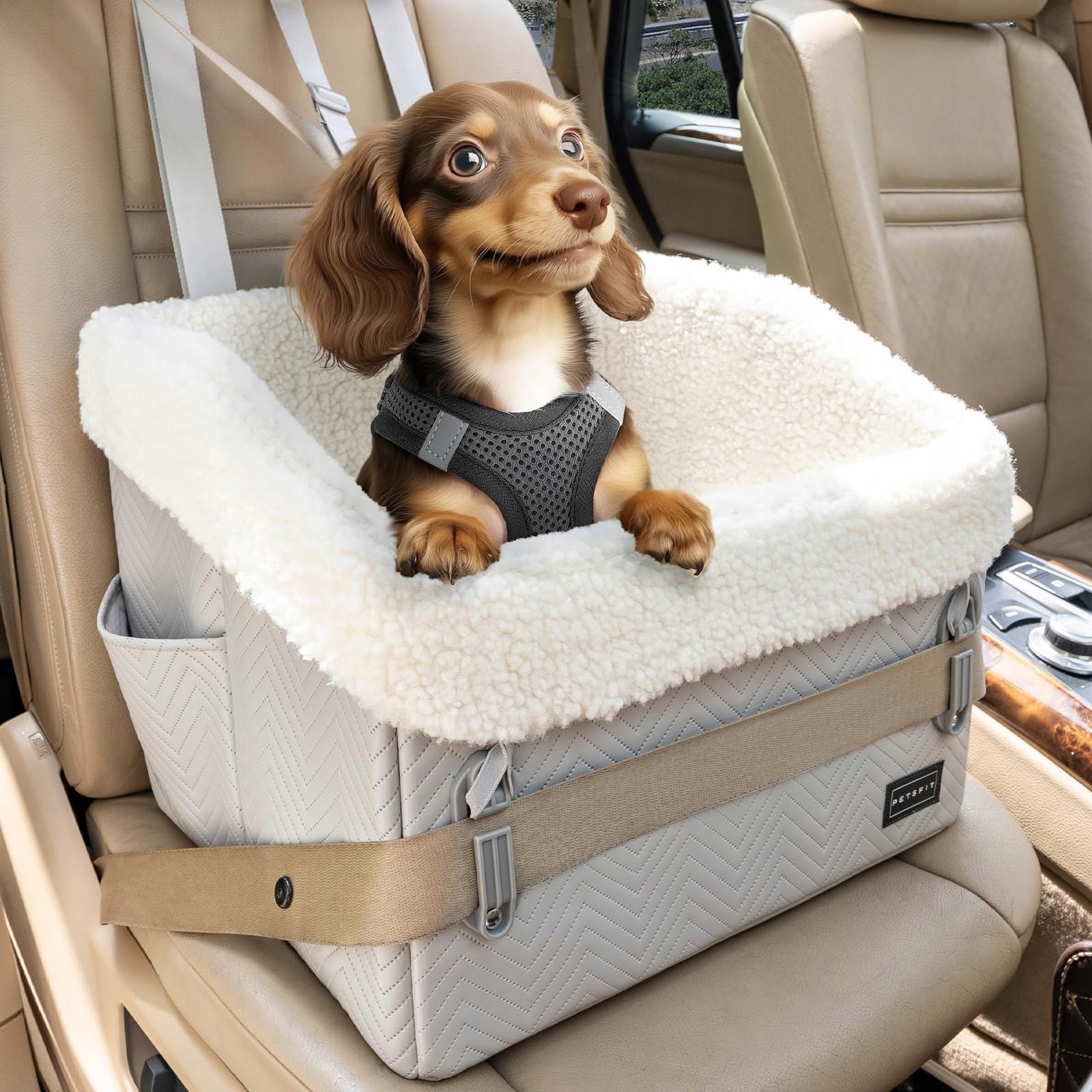 PETSFIT Podwyższony Fotelik Samochodowy Dla Psów Małych Do 12kg — miniatura 8
