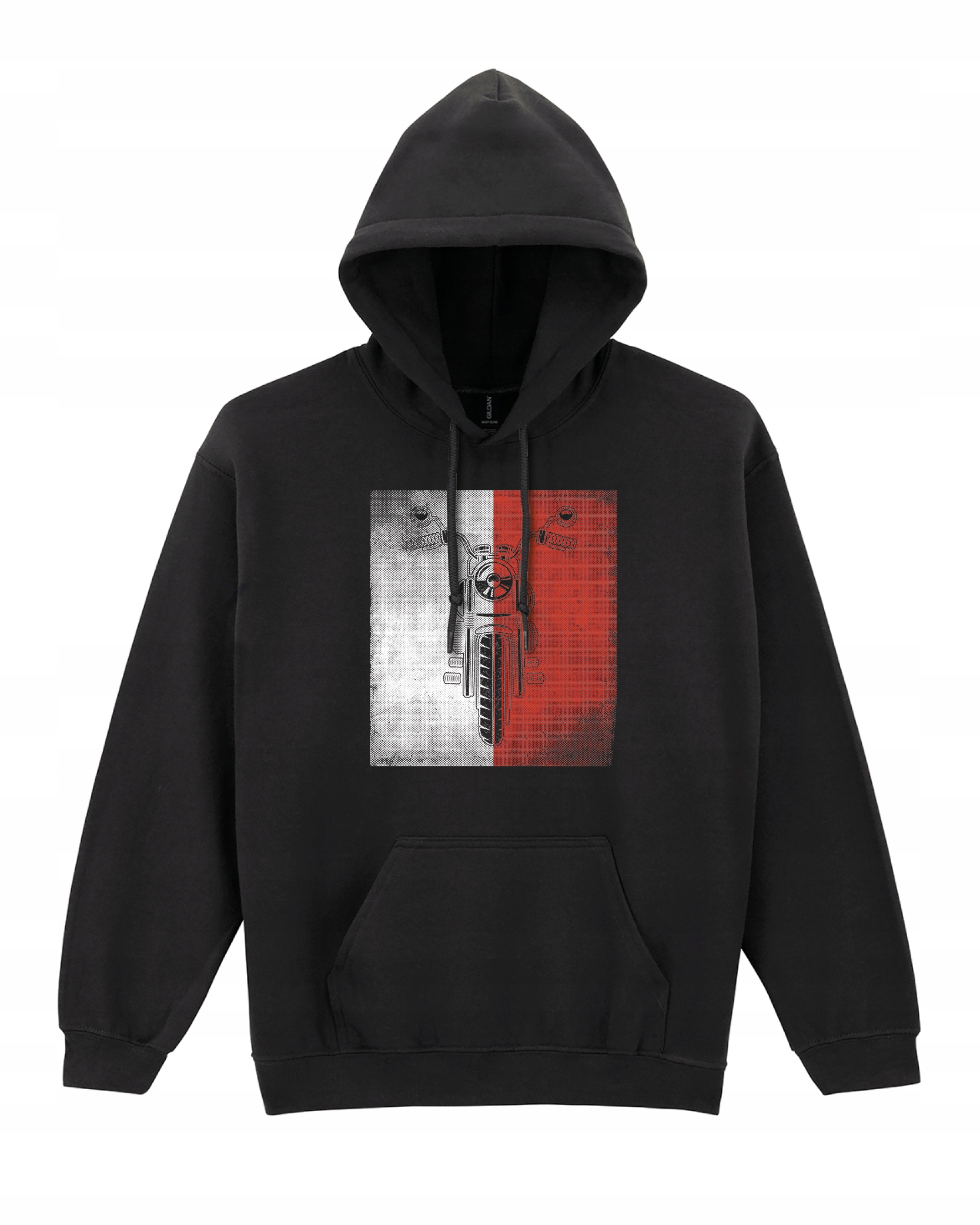 Mikina Polský chopper s motorkou Vlajka Polska Černá L