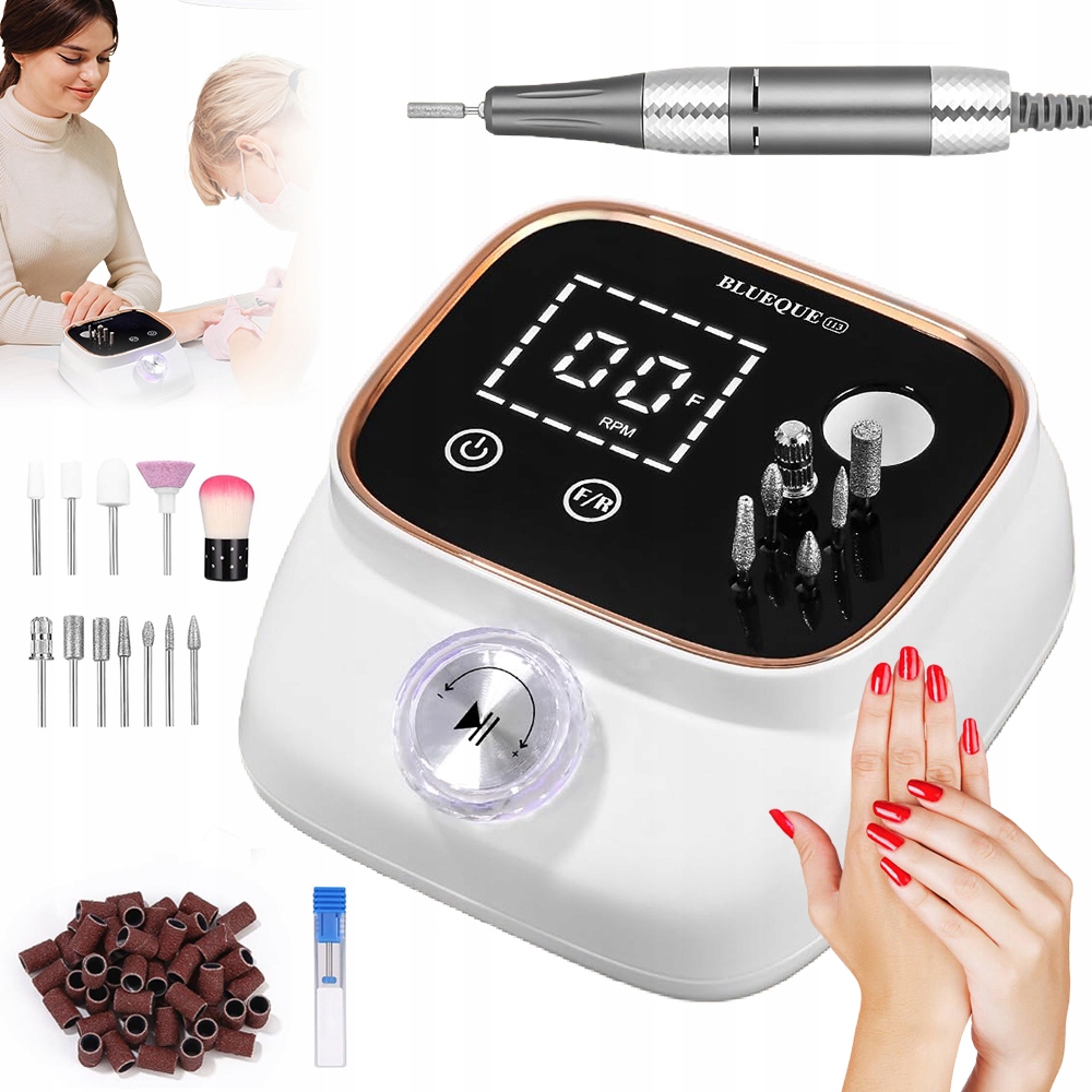Bruska Na Nehty Manikúra Pedikúra Sada S LCD Displejem Vysoká Kvalita