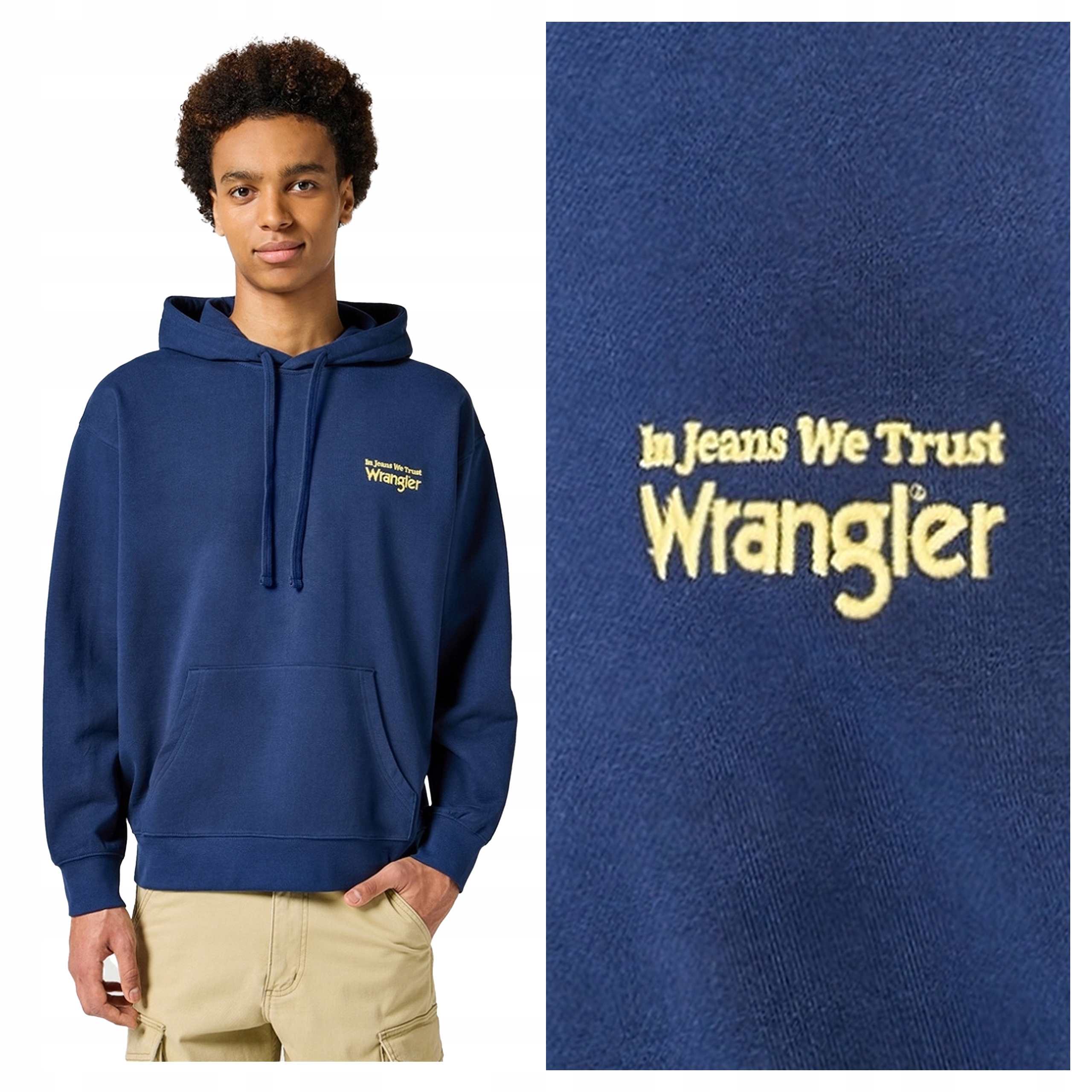 Wrangler Hoodie M Pánská mikina nerozepínací