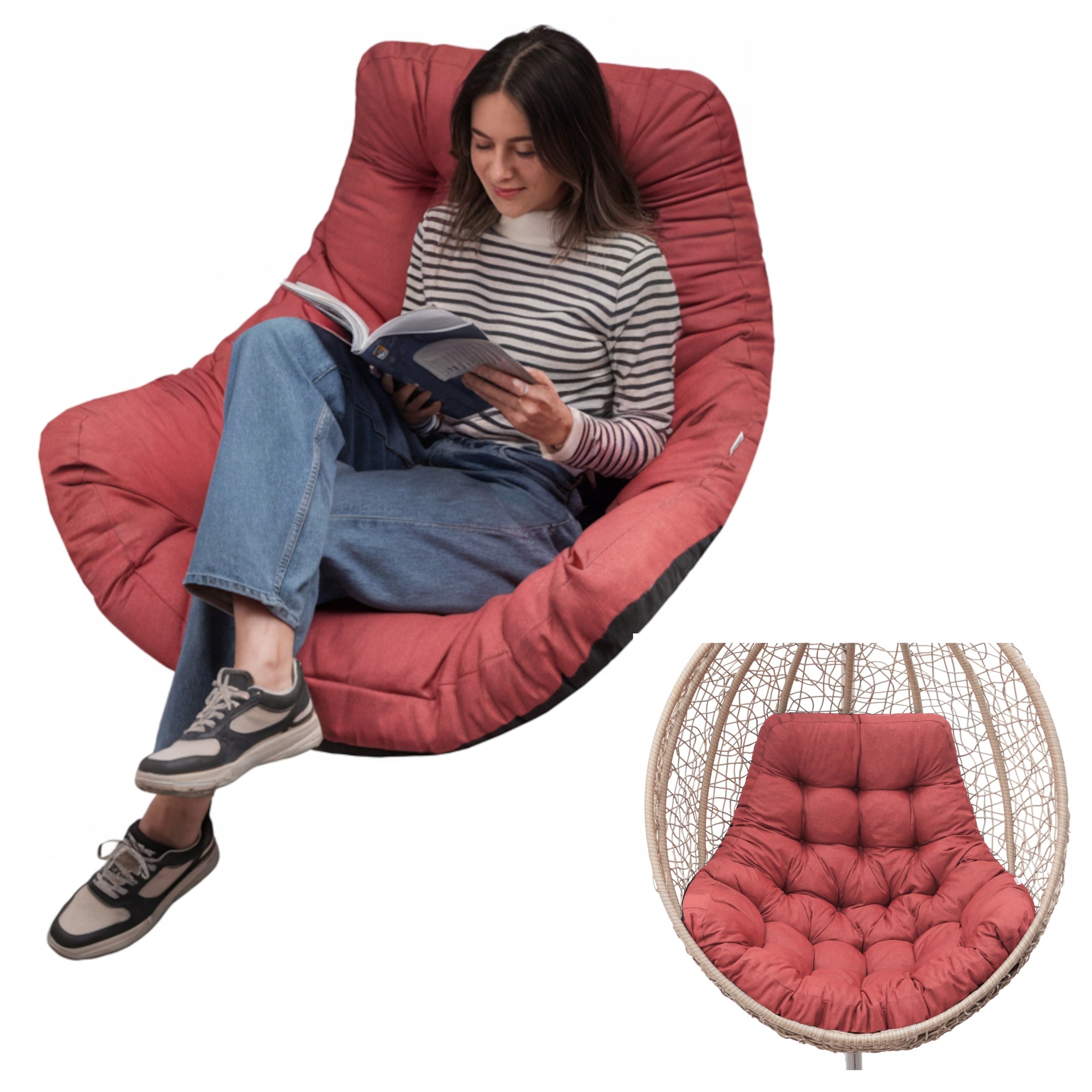 Vankúš na záhradnú hojdačku Vodotesný vankúš na kreslo Kokon 120 x 100 cm