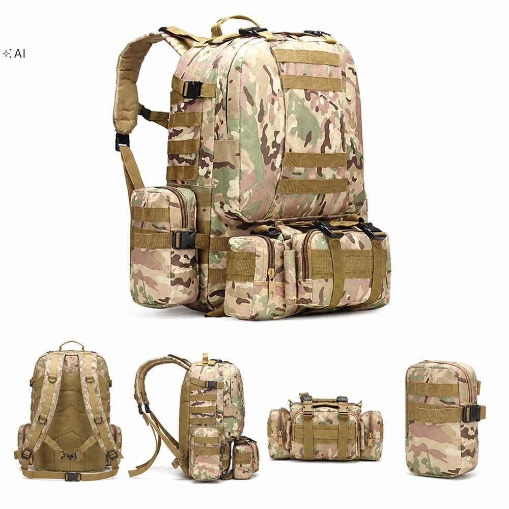 Batoh Pro Přežití Taktický Vojenský Turistický 50L Maskáč
