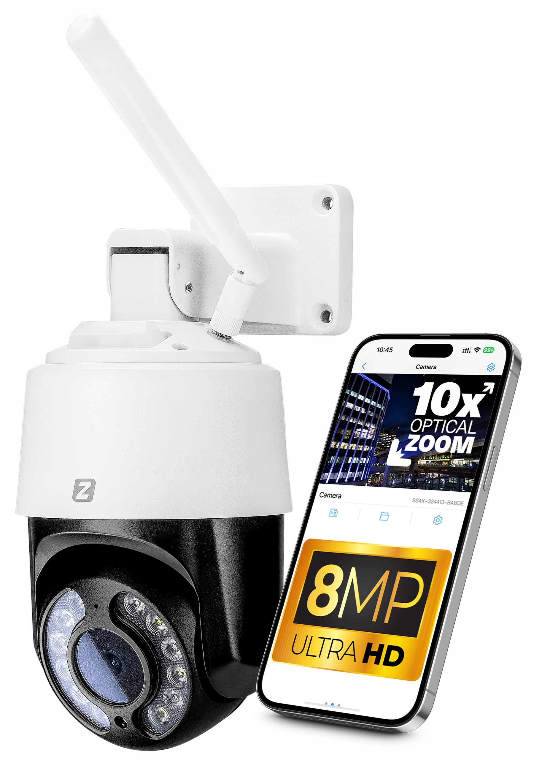 Venkovní kamera Otočná WiFi 8MPx 8MP 4K Uhd Audio Zoom Optický x10