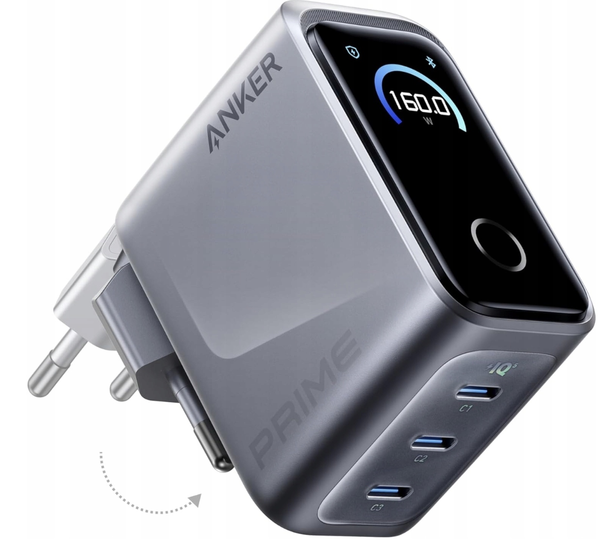 Síťová nabíječka Anker 160W 3-Port GaN Inteligentní Smart displej