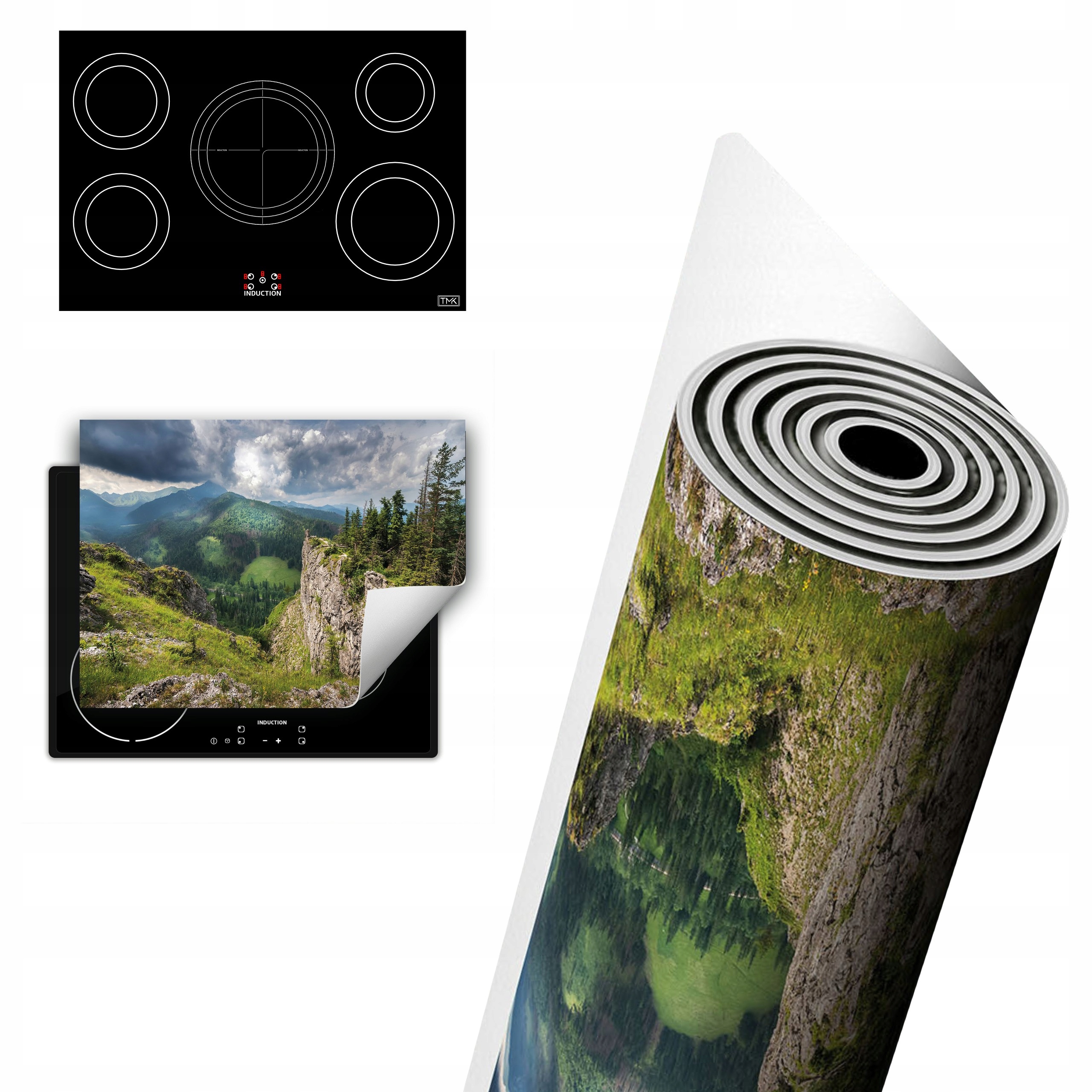 Vinylová Ochrana Na Indukci Pracovní Desky 80x52 hory krajina