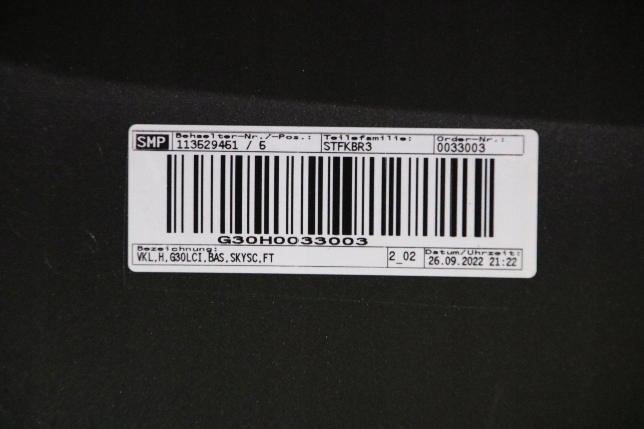 BMW G30 LCI bumper rear part rear 6xPDC colour C4W