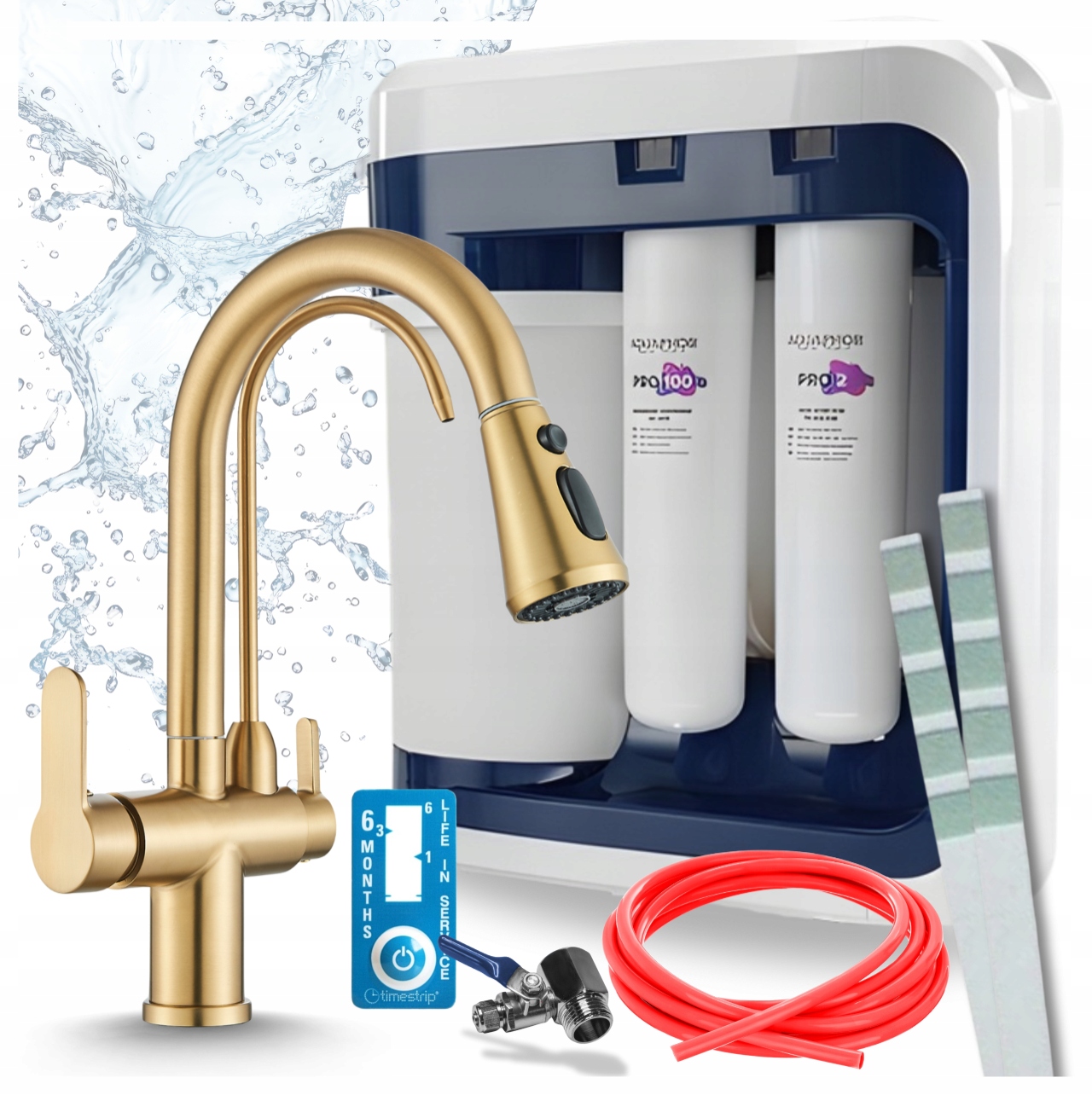 Zlatá Brúsená Batéria A Filter Aquaphor Ro 202S Pro Reverzná Osmóza