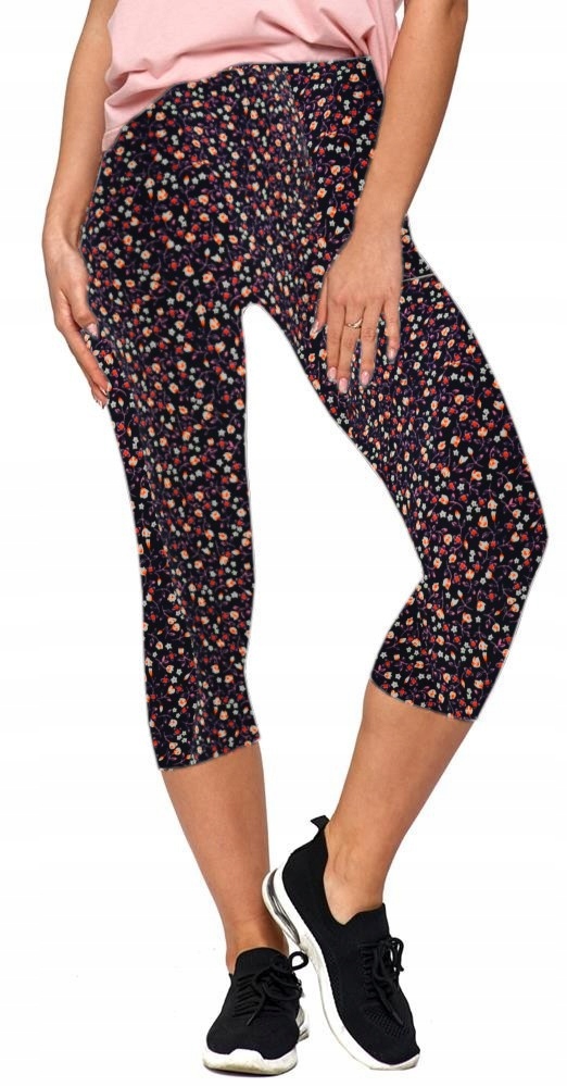

Legginsy damskie 3/4 w kwiaty wzór 2 - RDL1200-020