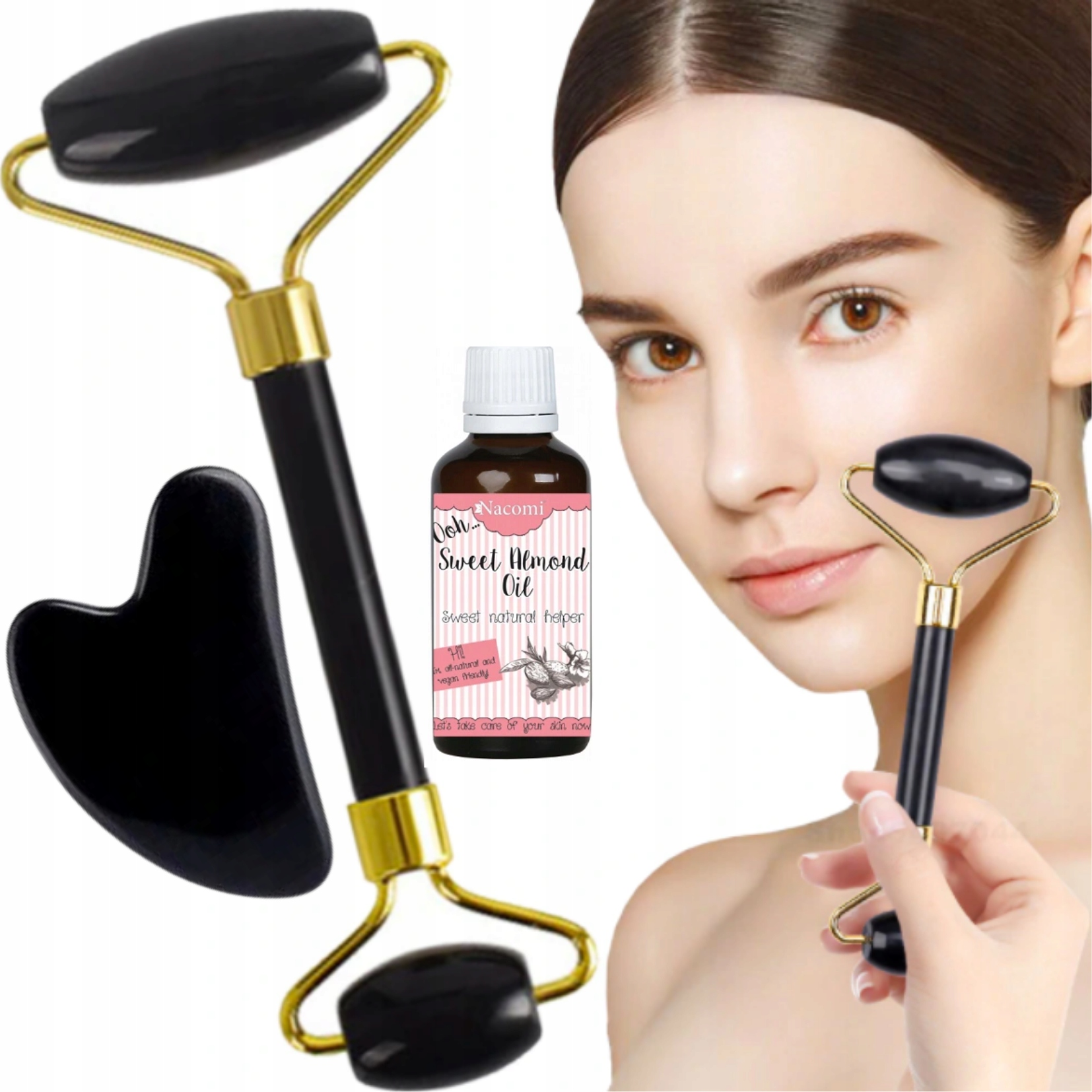 

Roller Wałek Jadeitowy Do Masażu Gua Sha Płytka