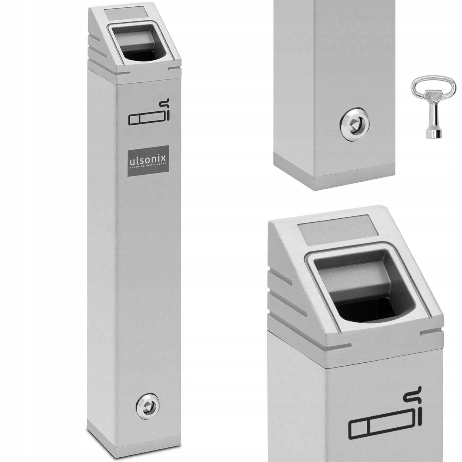 Levně Popelník, vnější nástěnný popelník , uzavřený, 2 l stříbrný