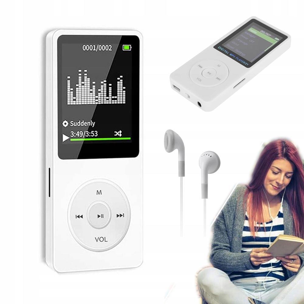 MP3 PLAYER BLUETOOTHWALKMAN PLAYER 16GB RADIO SPORT AUDIOBOOK + HEADPHONES