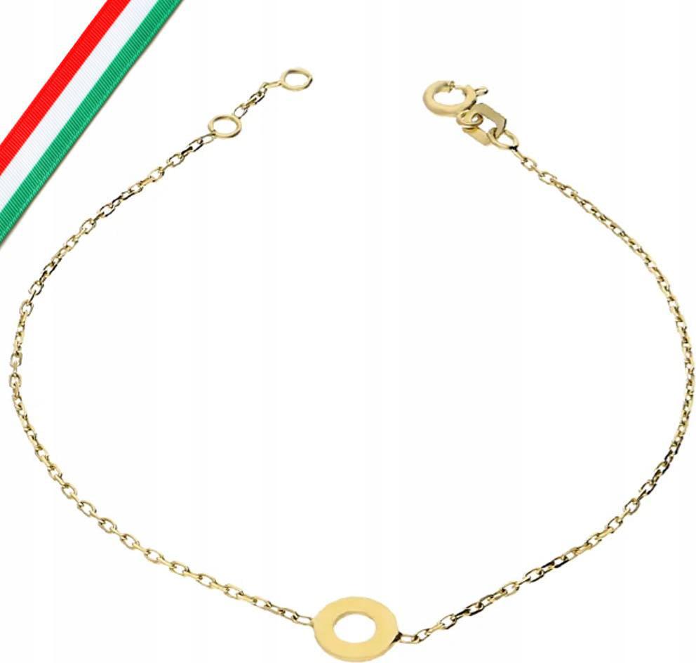 Zlatý náramek 585, jemné kolečko na řetízku jako dárek, 14kt