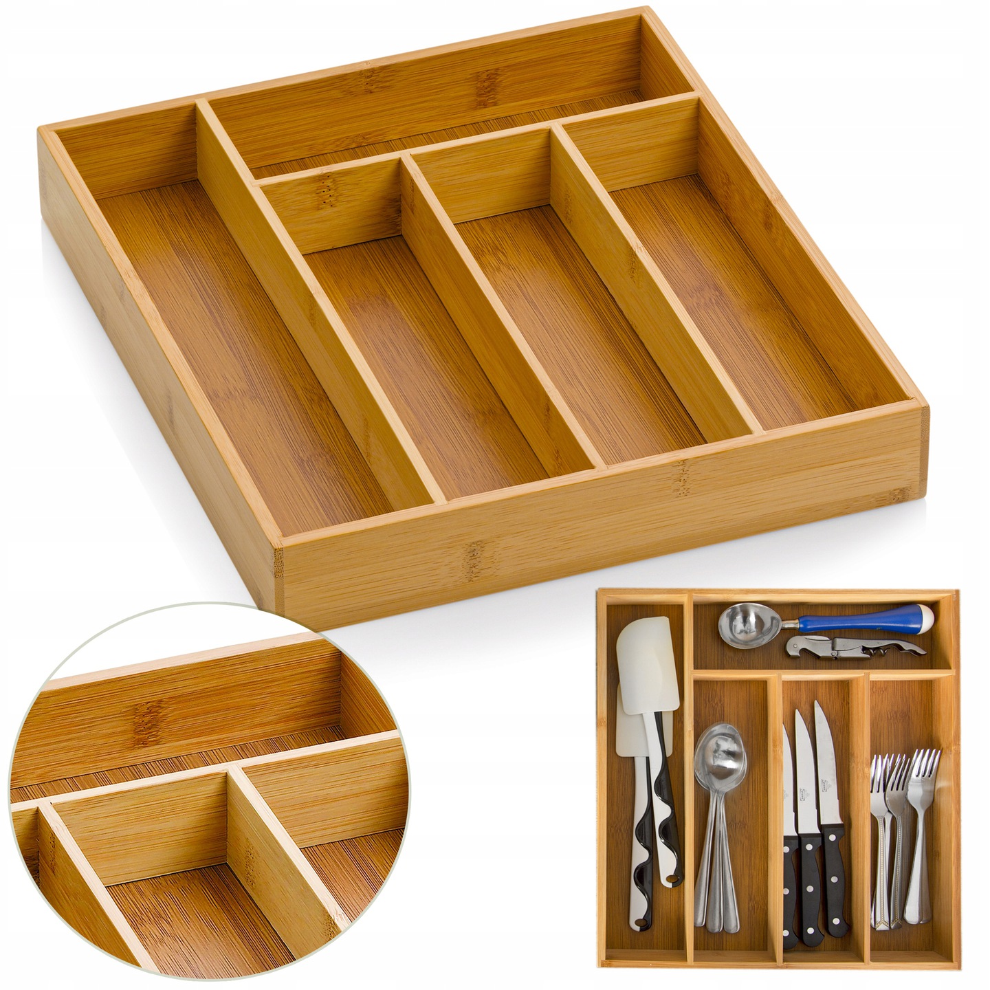 

Organizer wkład do szuflady bambus 30x34x5 cm