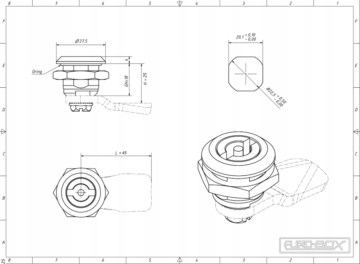 ZAMEK ĆWIERĆOBROTOWY PŁETWA DO SKRZYNEK GAZOWYCH ELEKTRYCZNYCH CHROM Rodzaj zamka inny