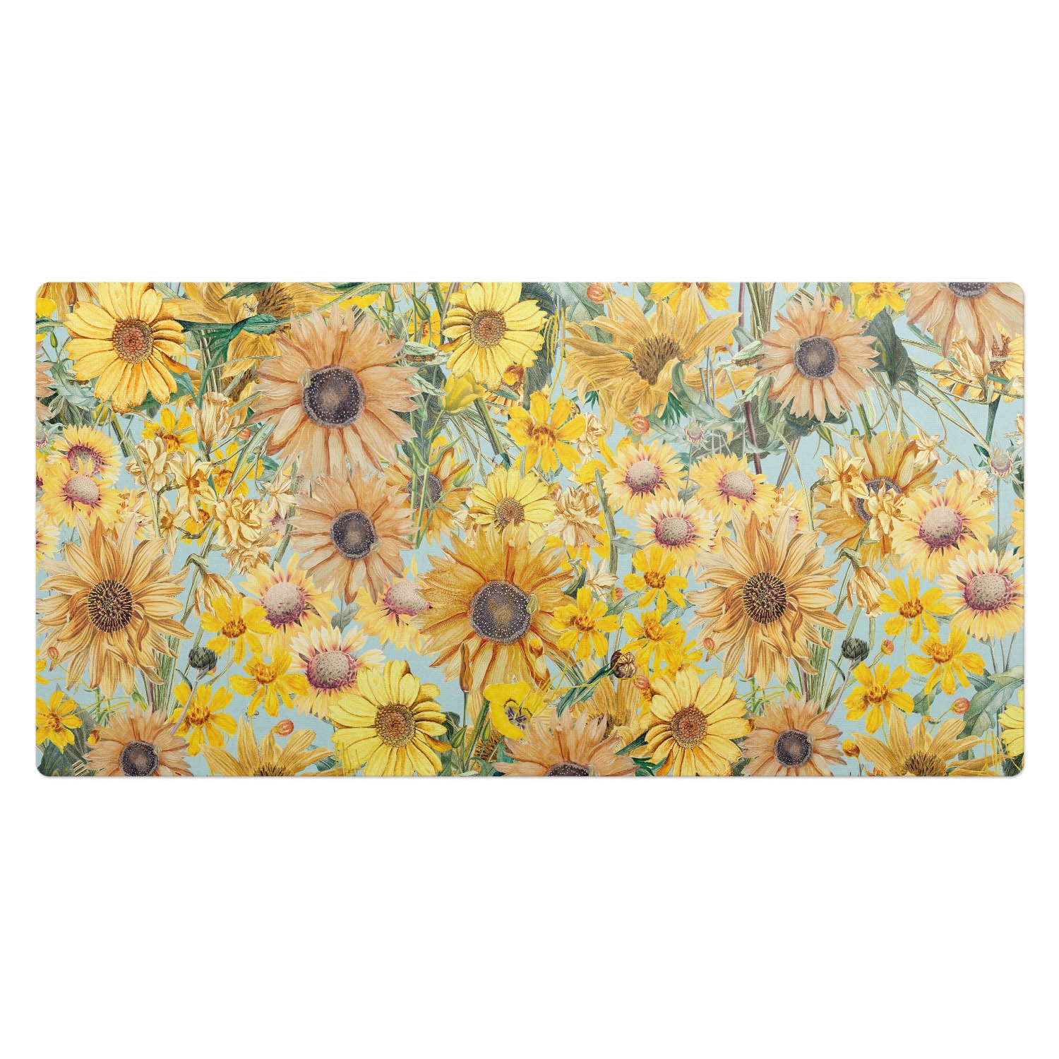 Protiskluzová podložka na psací stůl s potiskem Vzor květů z mýtiny 100 x 50 cm