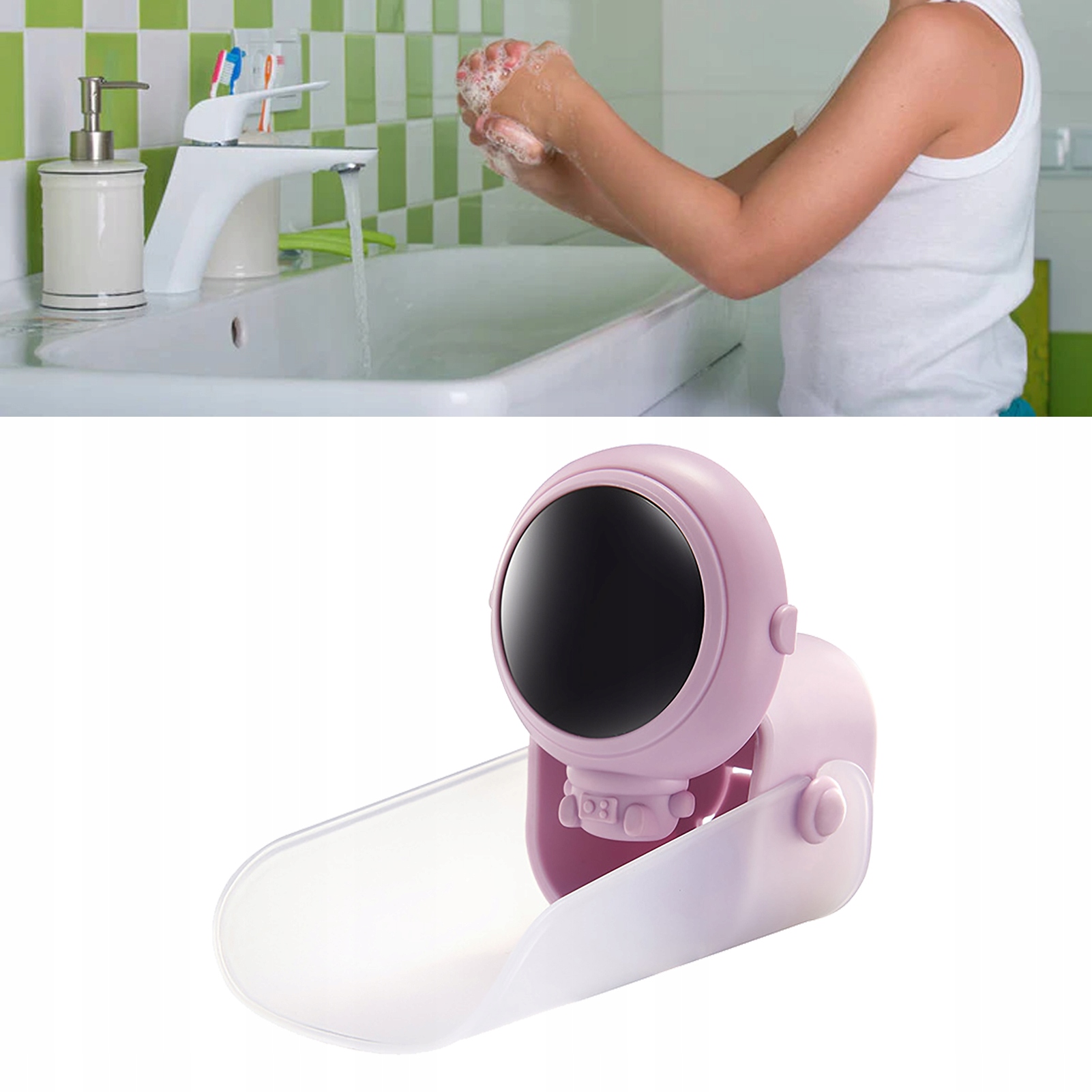 PRZEDŁUŻKA NA KRAN DLA DZIECI DO KĄPIELI FIOLETO Stan opakowania oryginalne