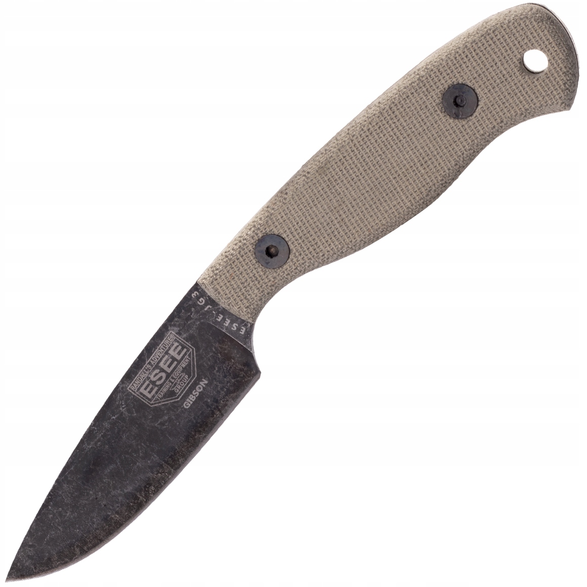 ESEE-JG3-BO nóż bushcraftowy Camp-Lore 8,9 cm, Stonewash Black Oxide, brązowy