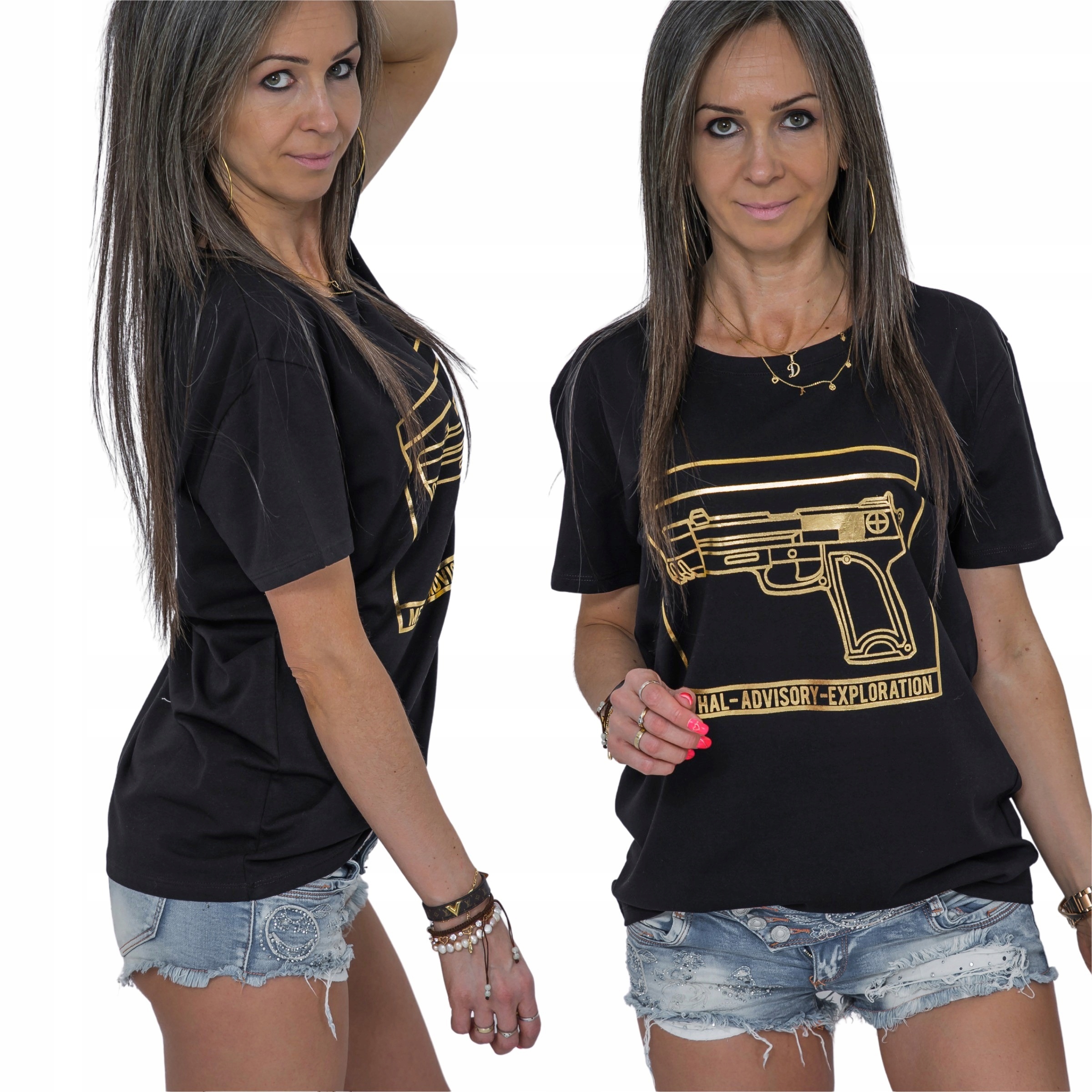 

Oversizowa Wygodna Zdobiona Bluzka Pistol! WZ.2