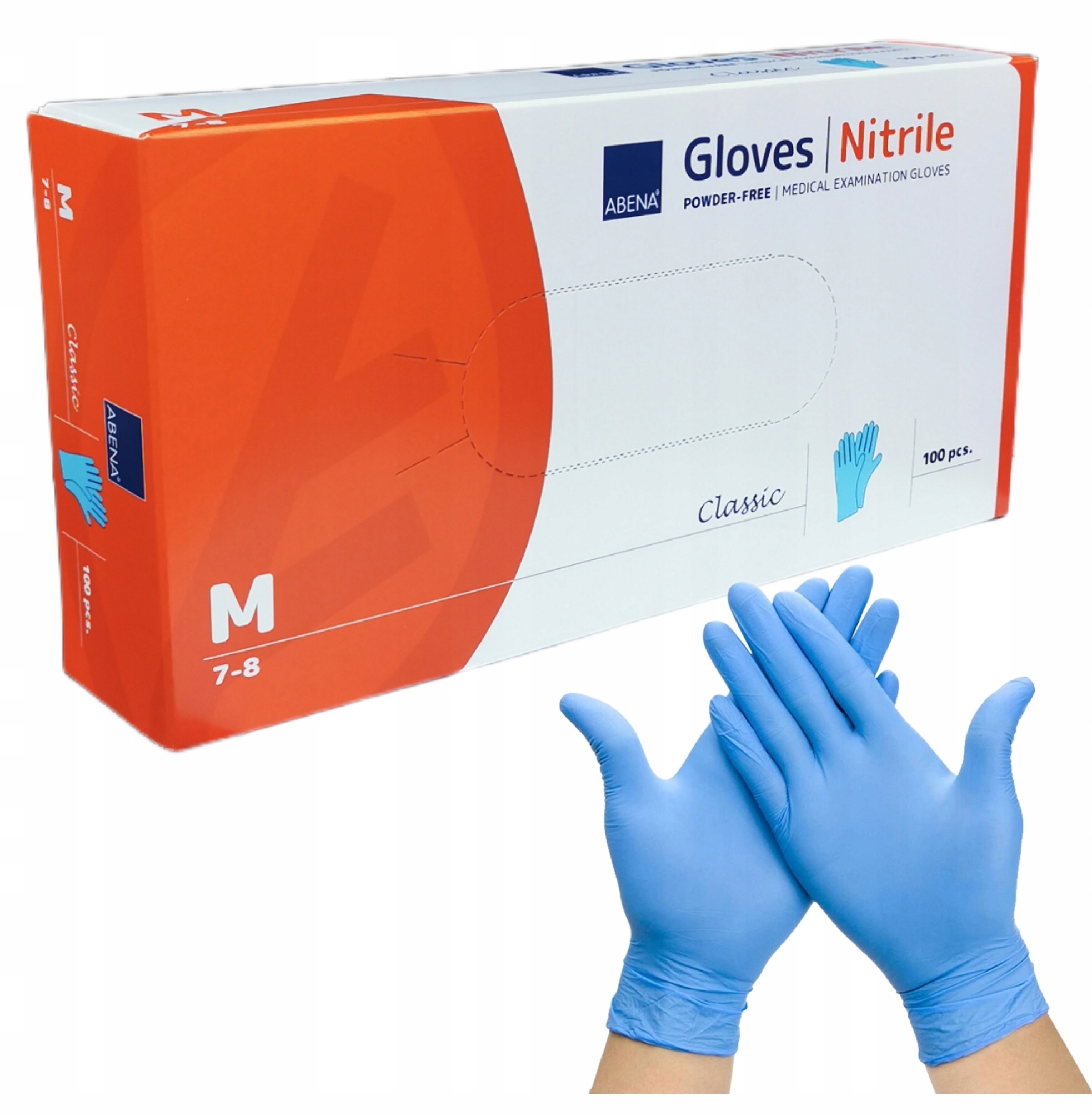 RĘKAWICE NITRYLOWE RĘKAWICZKI DIAGNOSTYCZNE BEZPUDROWE NIEBIESKIE 100SZT M