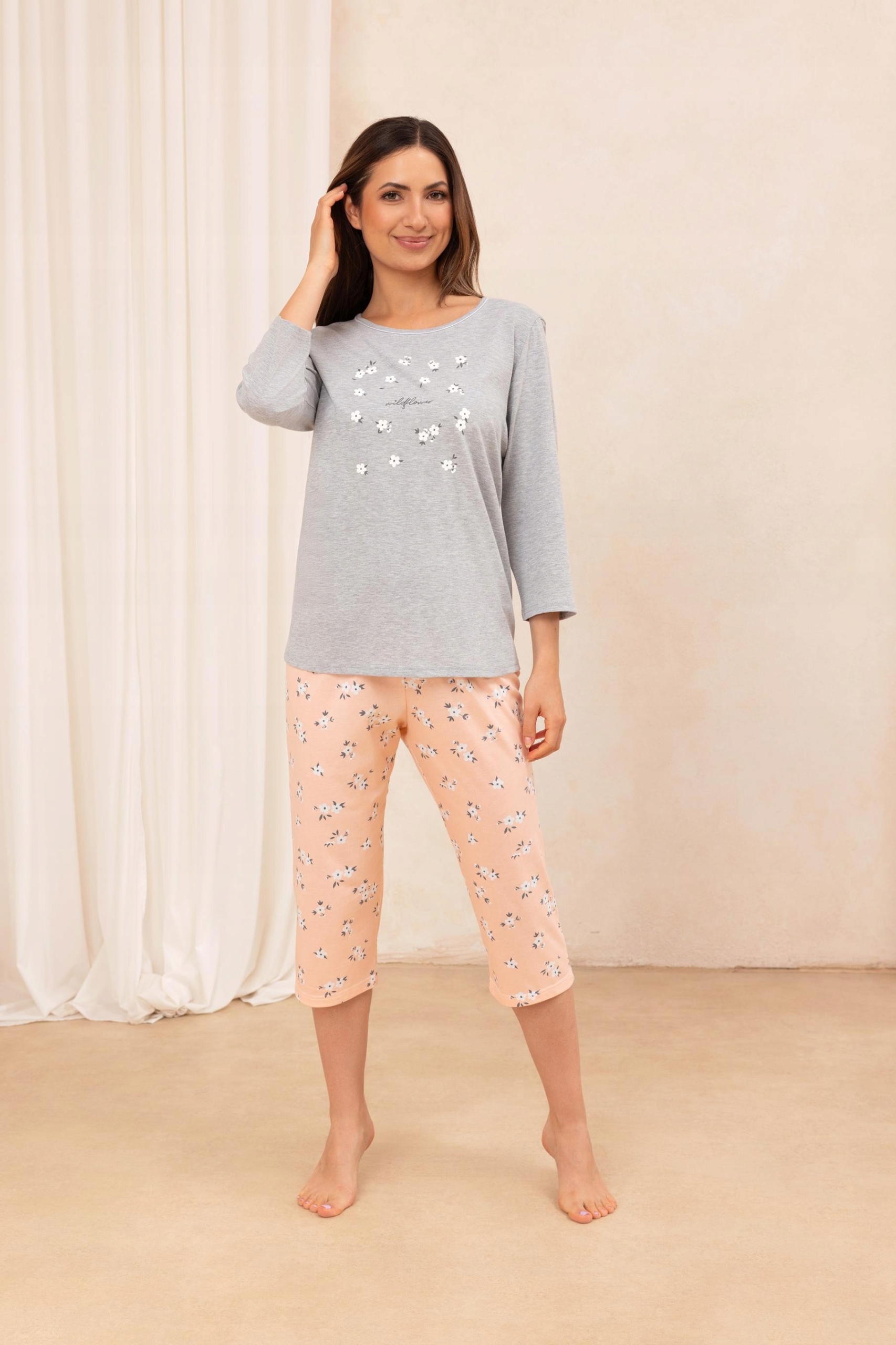 Dámské Pyžamo 707 3/4 R L světlý melír