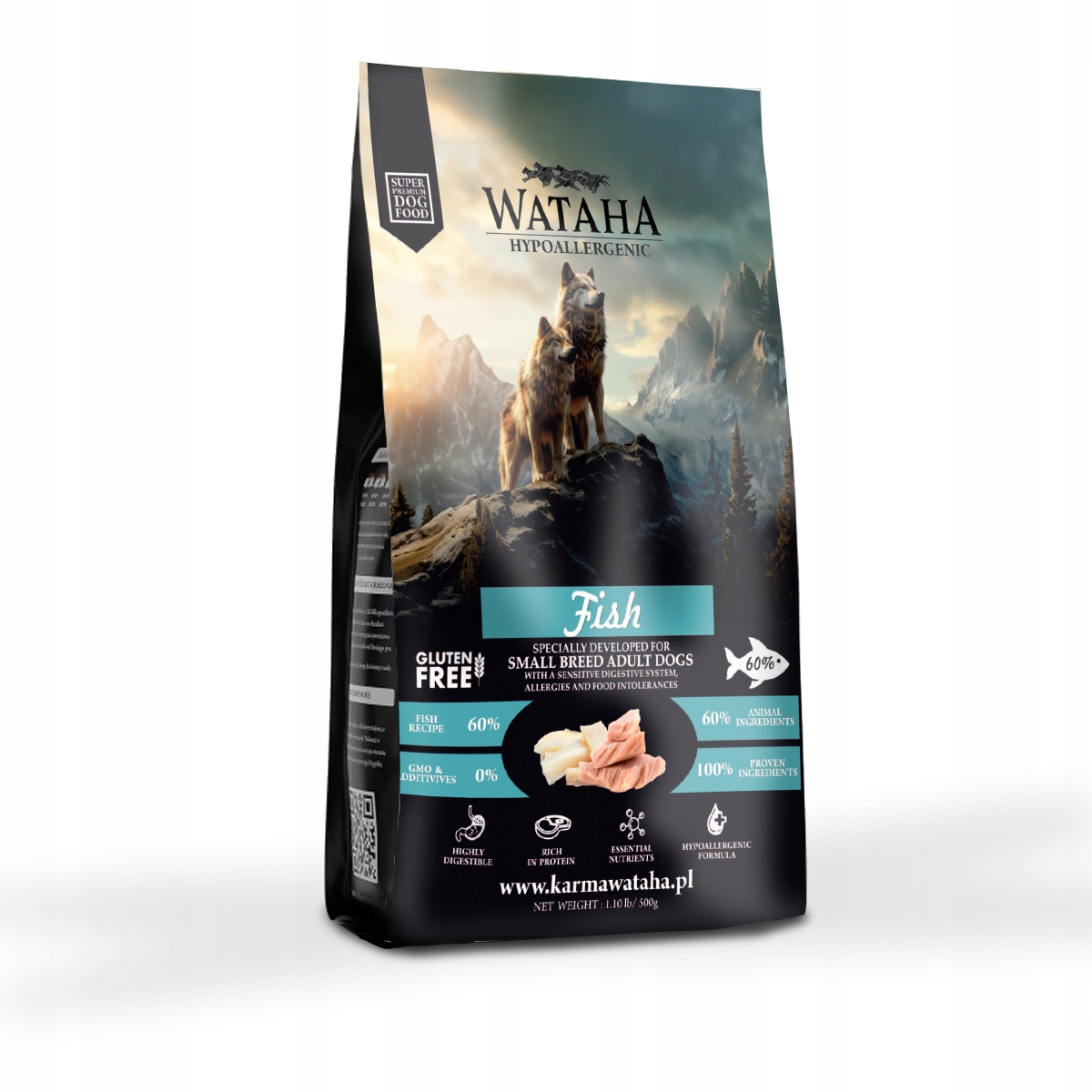 Wataha Hypoallergenic Karma Sucha Dorosły Małe Rasy Ryba Z Ryżem 2KG