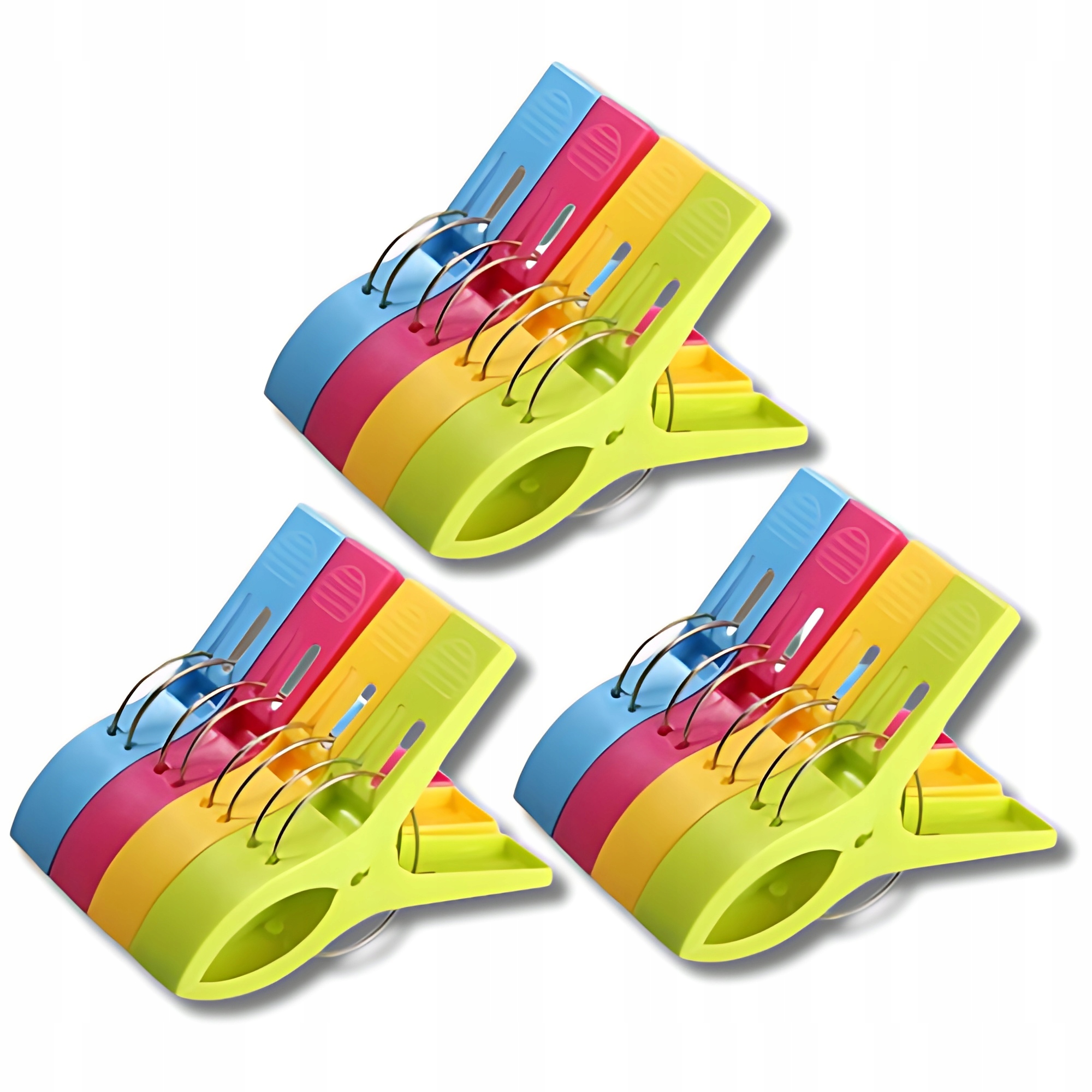 Levně Sada Velkých Kolíčky Na Praní Ručníků Sponky Silné 12 Kusů XXL