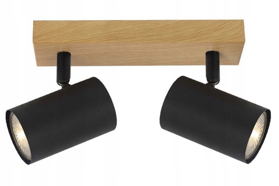 Skandinávský dvojitý stropní svítidlo s reflektory Quentin černý pro chodbu