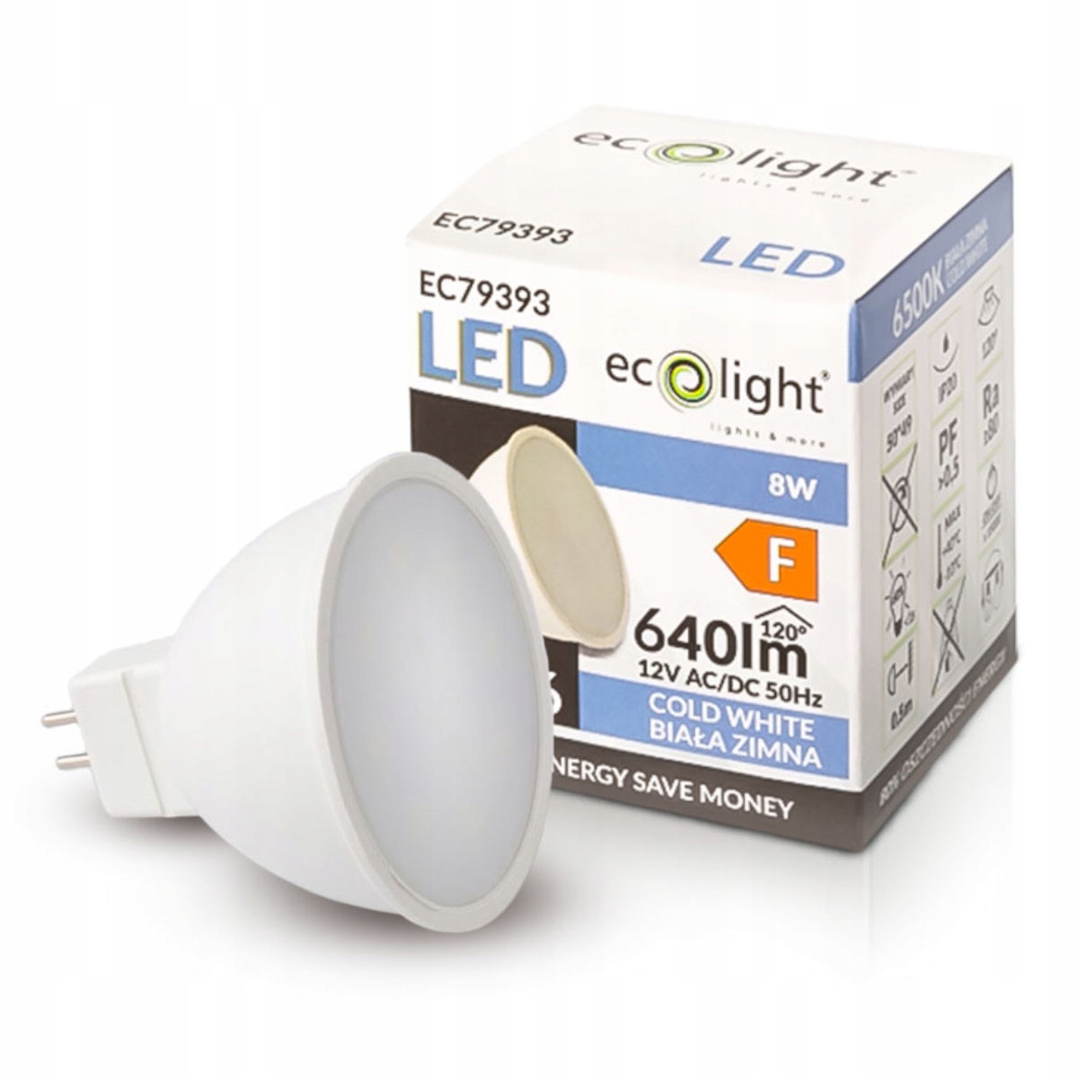 

Żarówka Led MR16 12V 8W 60W 640lm Barwa Zimna