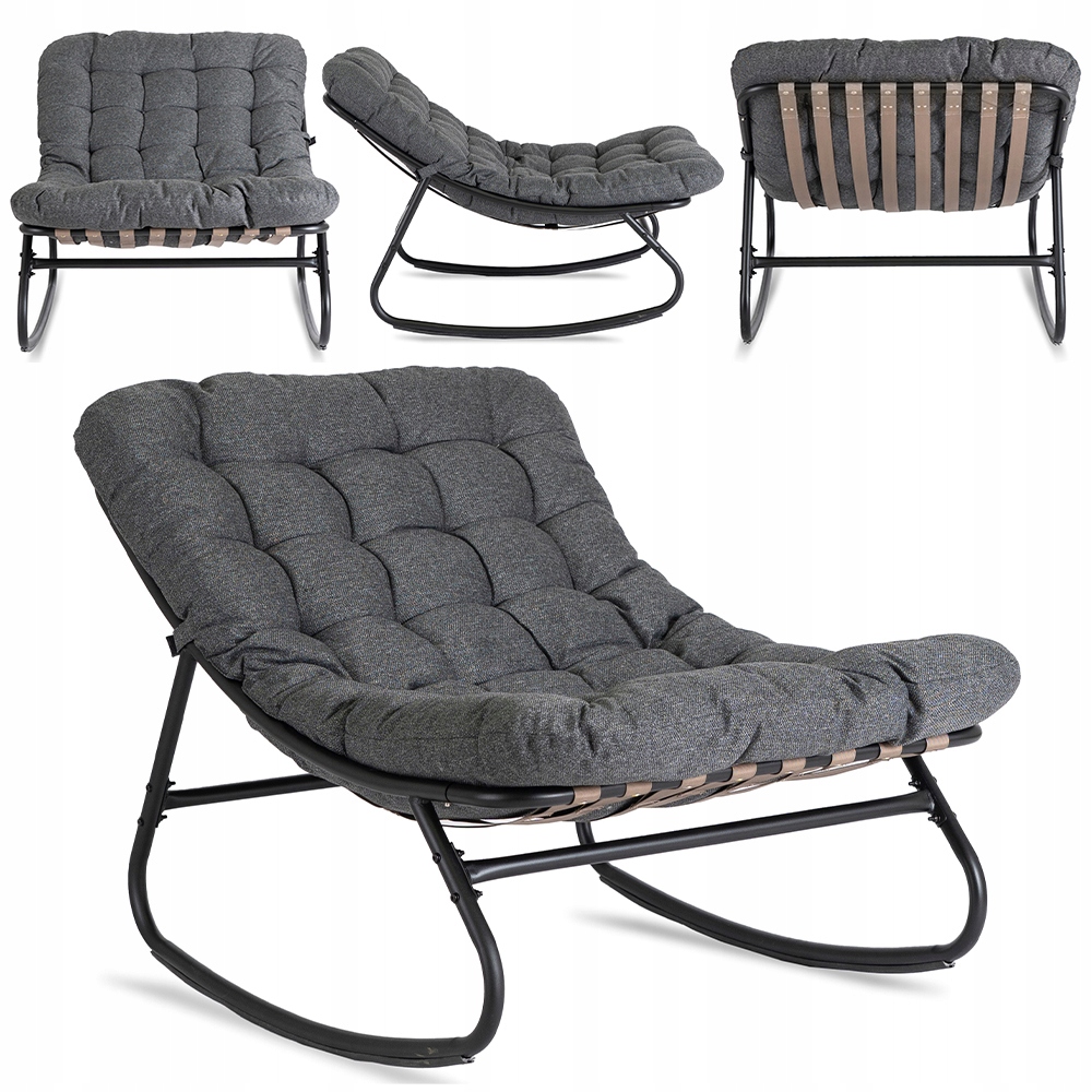 Zahradní houpací křeslo Houpačka pro odpočinek Na Terasu do obývacího pokoje Šedá Aurora