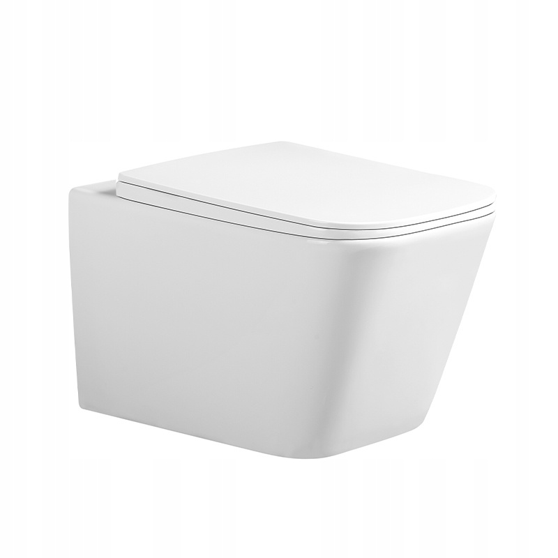 Miska Wc Wisząca Rimless RAIN-WH-RIM-03 Biała Deska Wolnoopadająca Duroplas
