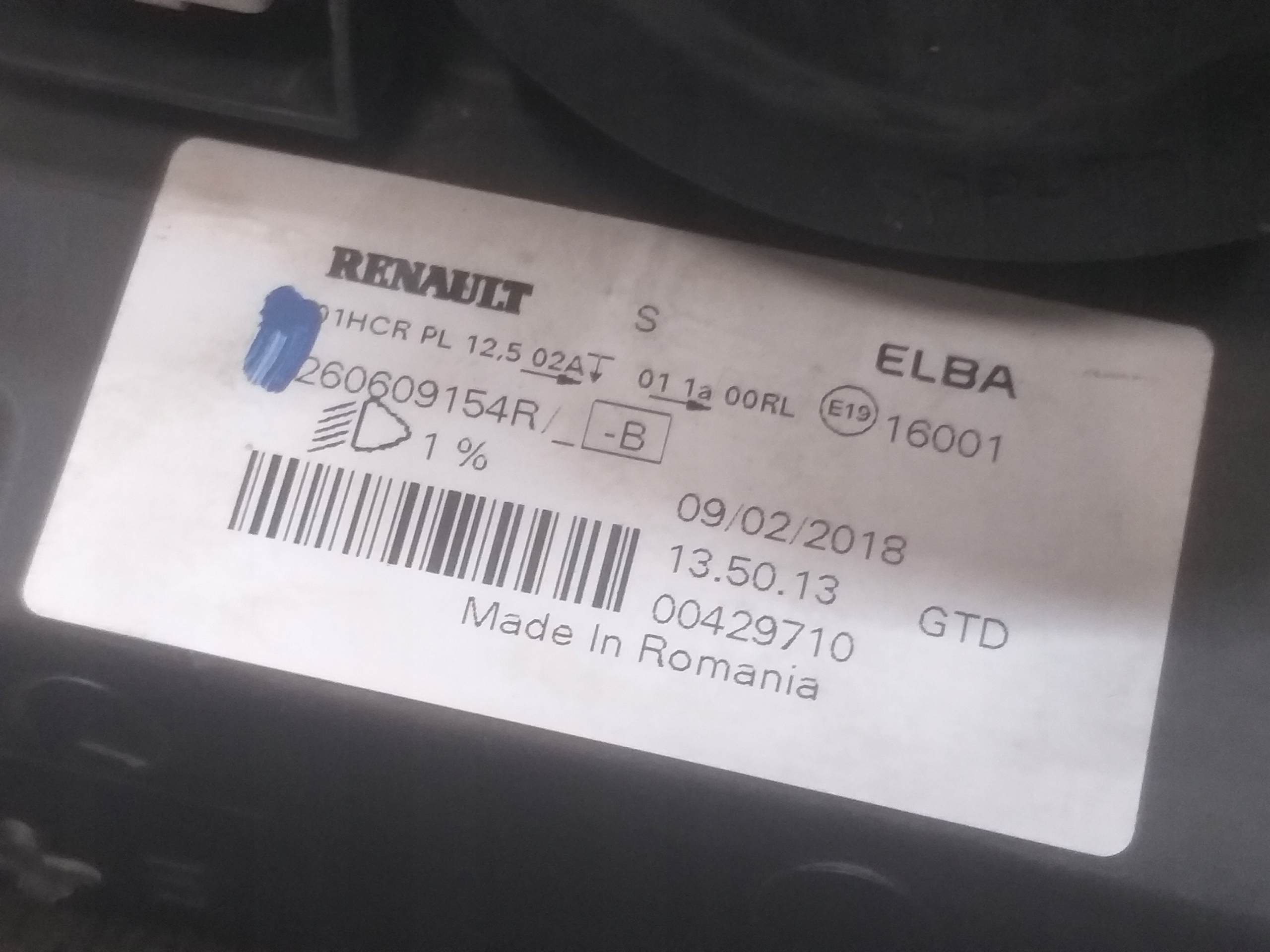 light front left DACIA SANDERO II 2 LED LIFT 15- 260609154R