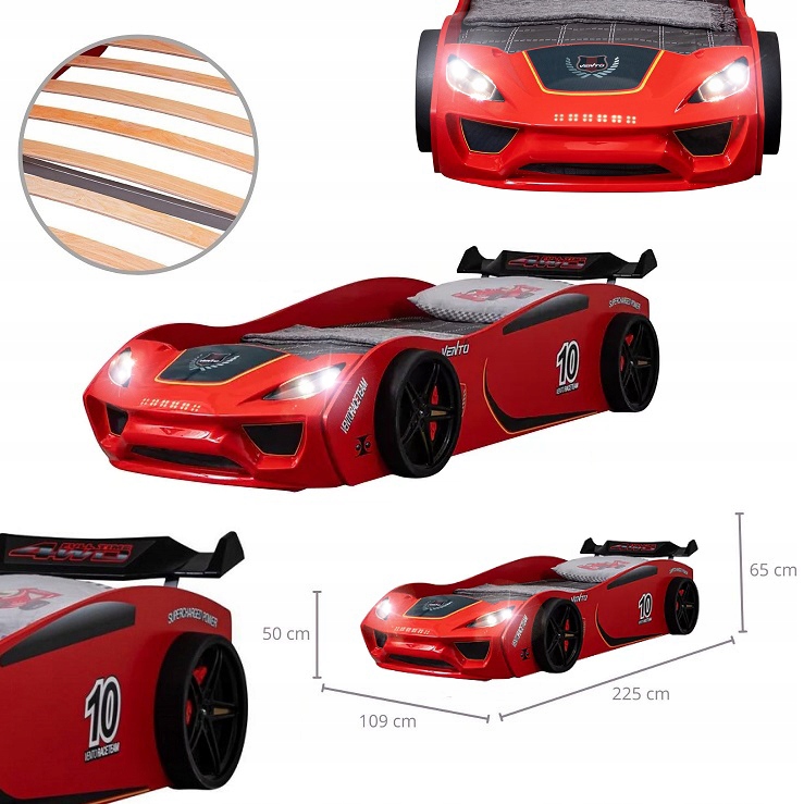 

Łóżko Samochód Auto Sport Eco Vento Led Premium