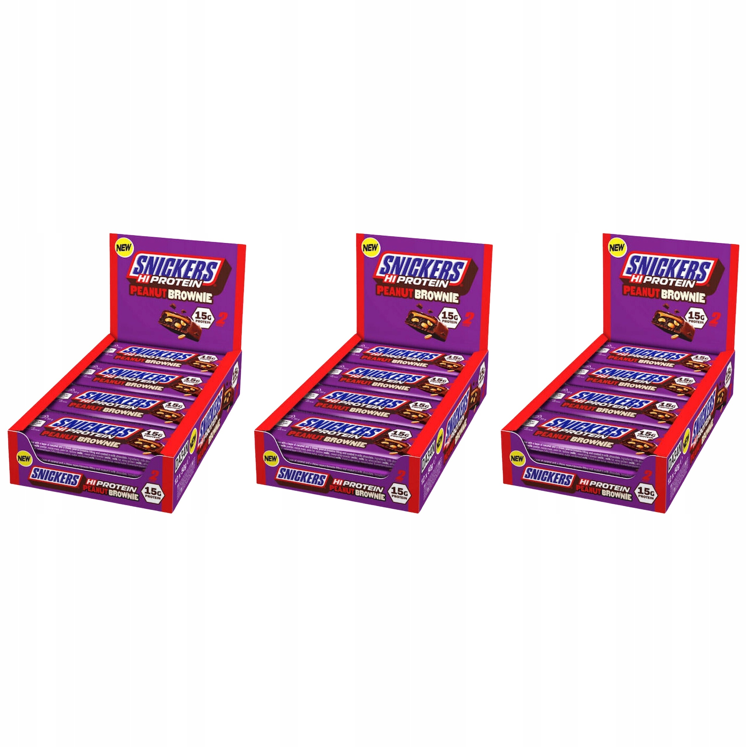 3x Proteinová Tyčinka Snickers HIProtein 12 Ks Bílkoviny Čokoláda Mars