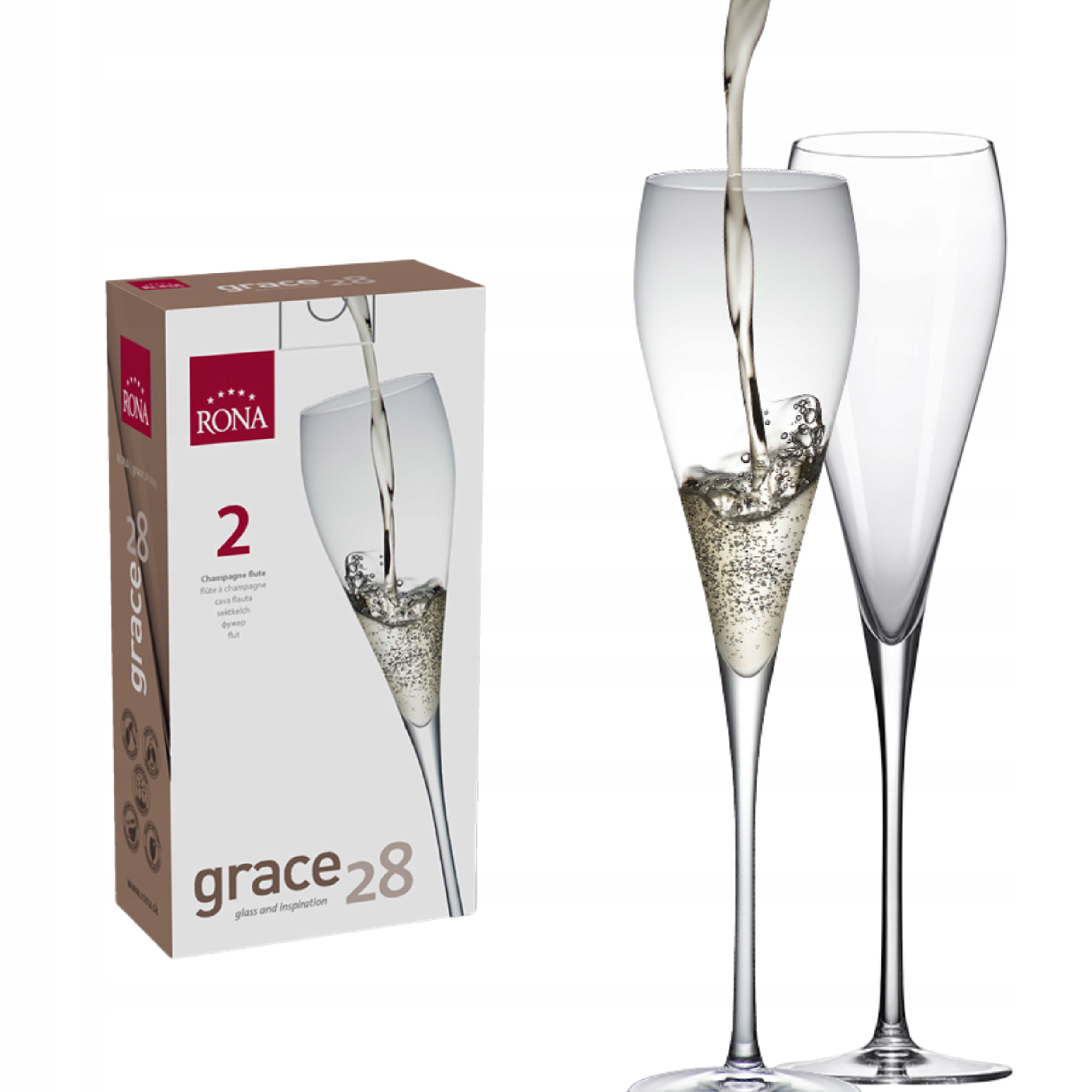

Kieliszki do szampana Rona Grace 280ml Kmplt 2 szt