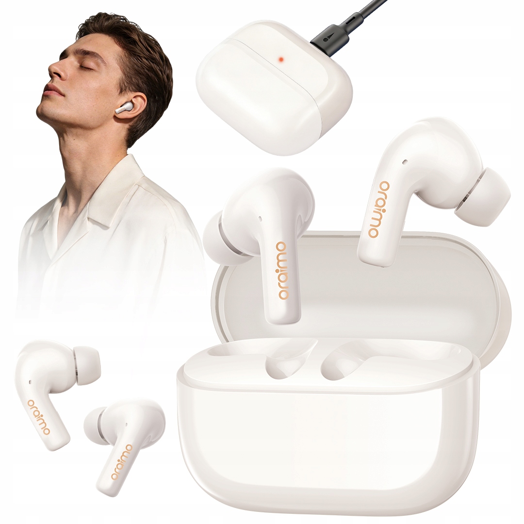 Oraimo Anc Słuchawki Bezprzewodowe Douszne Pro Bluetooth 5.4 Do Sportu