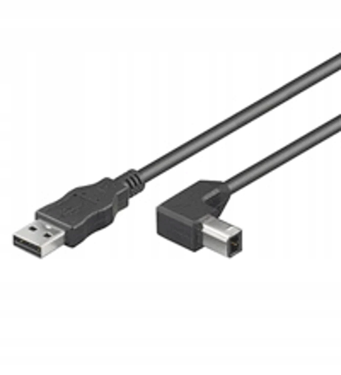 Goobay USB 2.0 AB 200 R/A HiSpeed, 2m kabel USB USB A USB B Czarny