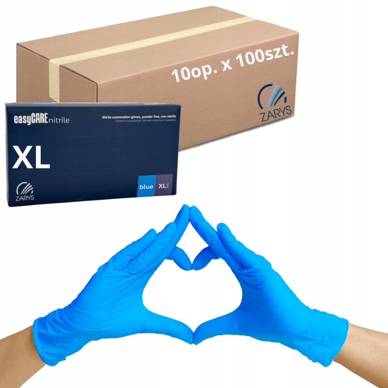 Levně Nitrilové rukavice na jedno použití Bezpudrové Obrys modré vel. XL 1000ks