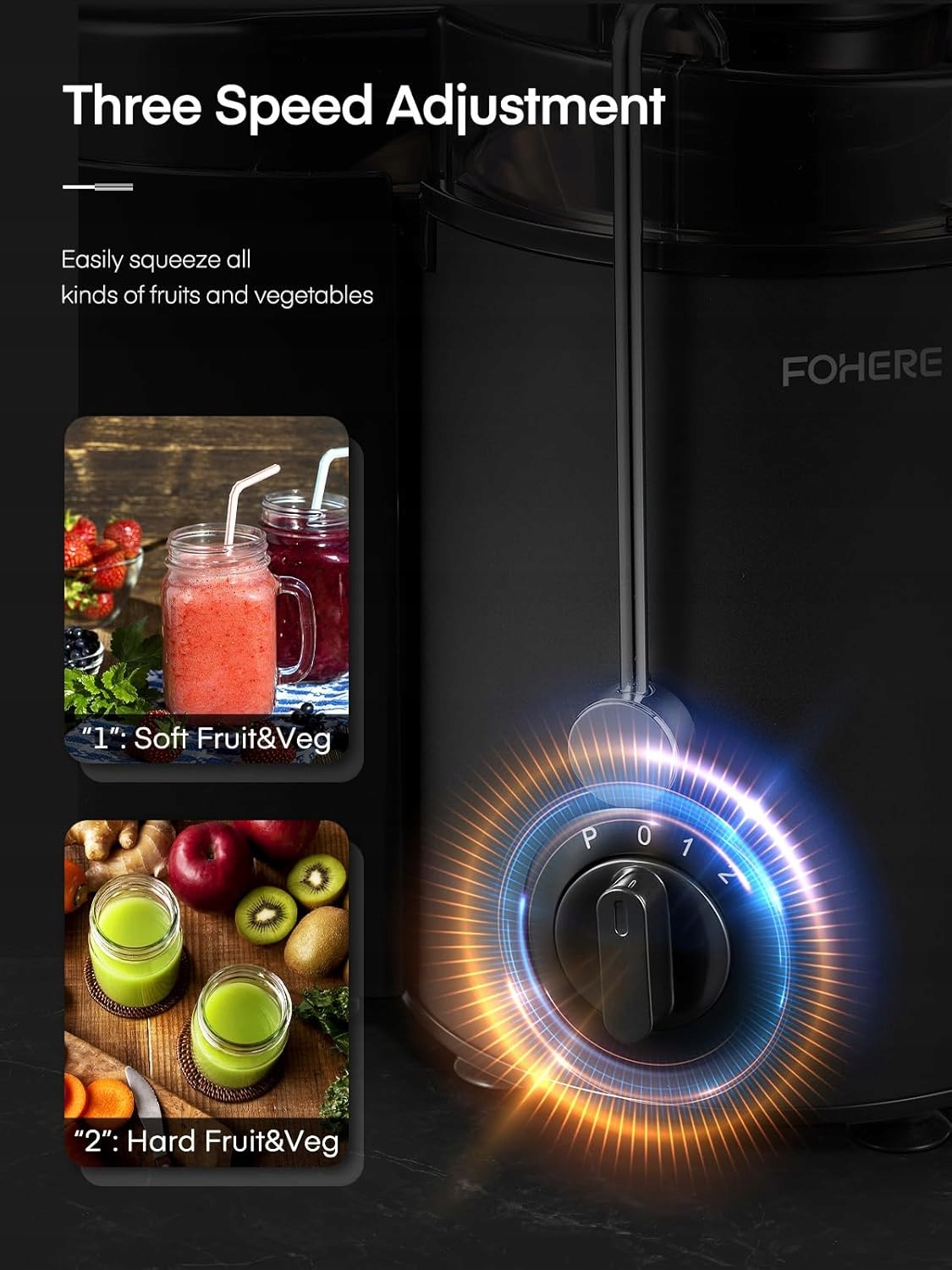 sokowirówka wyciskarka do owoców warzyw 400 W 3-biegowa wirówka 1,6L Model 00