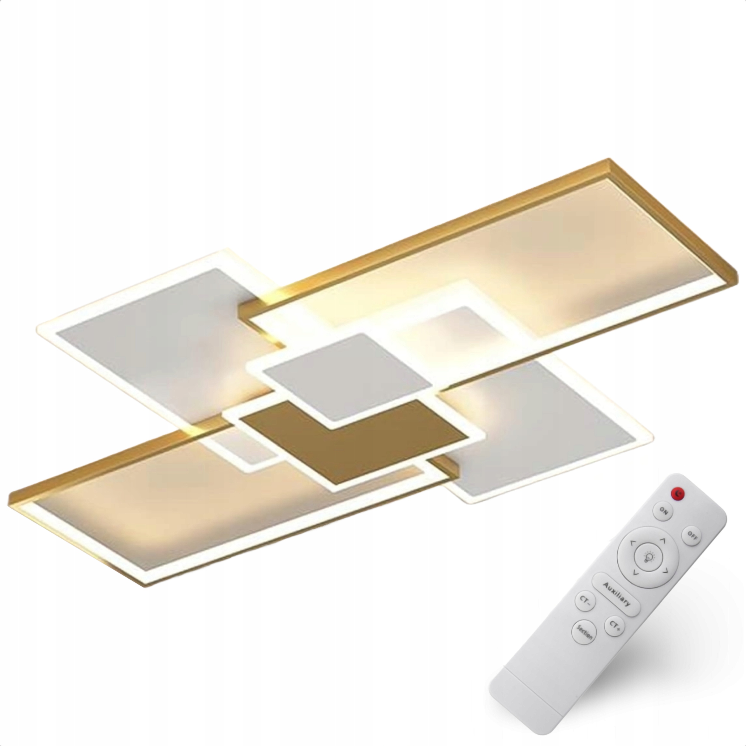 Stropní Svítidlo Zlatá Stropní Svítidlo Led Lustr 110 CM Do Obývacího Pokoje S Variabilním Dálkovým Ovládáním
