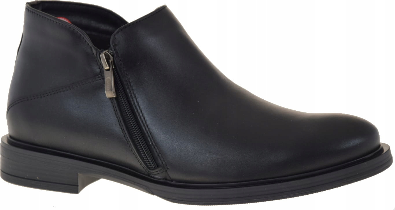 Pánské Kotníkové Kotníkové Boty Agda 1497 Se Dva Zipy, Kožená Podšívka, Černé, Elegantní, Vel. 41