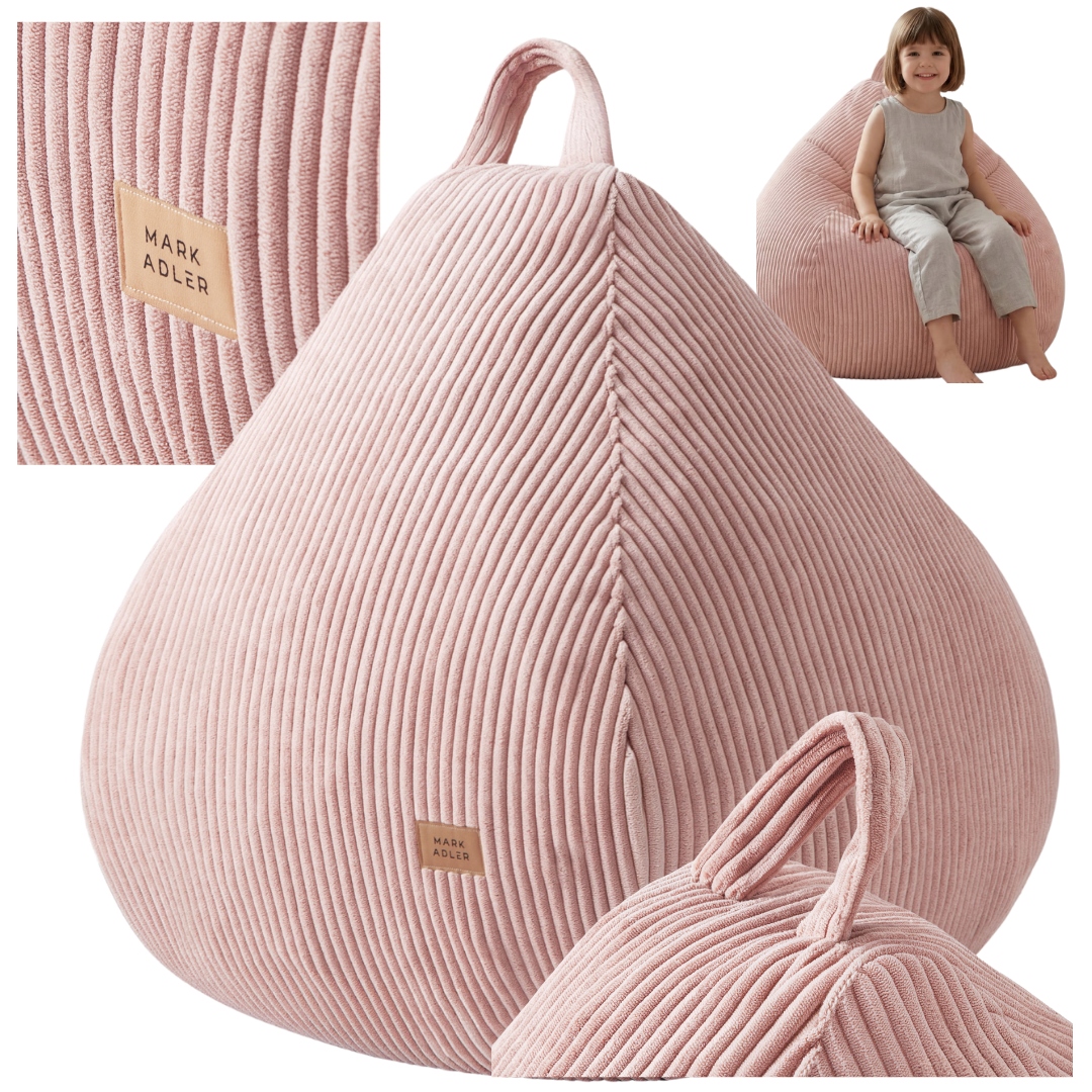 Fotel Worek Pufa Sztruks pink Mark Adler Comfy 1.0 Miękki Sztruksowy