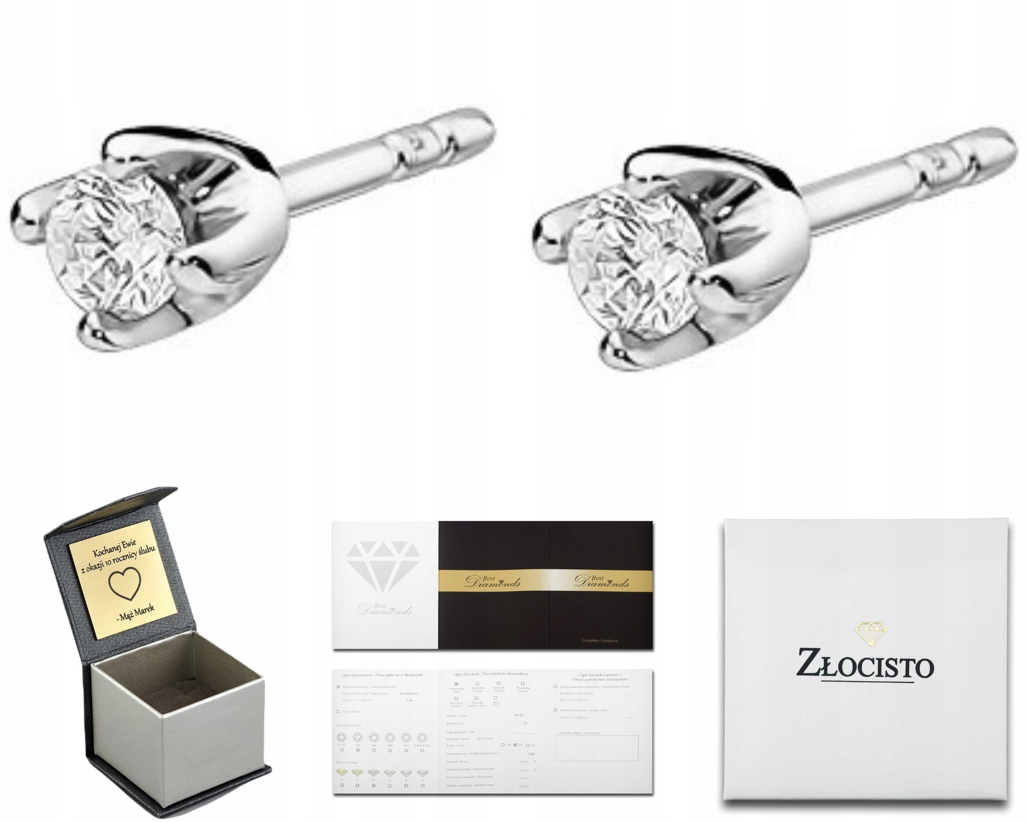 Náušnice Z Bílého Zlata S Brilianty 0,20CT 585