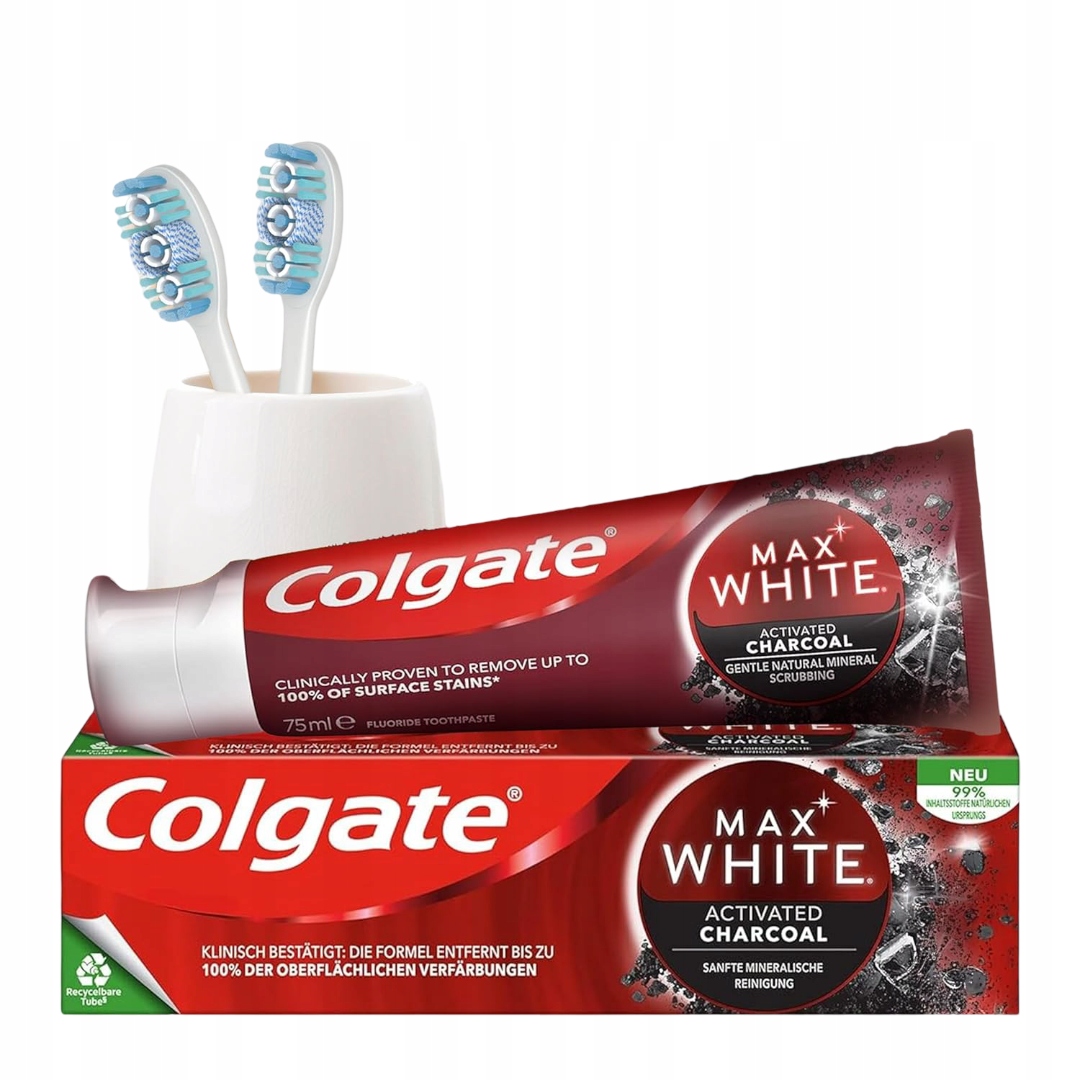 Colgate Pasta zębów aktywowanym węglem Max White Charcoal 3x75ml