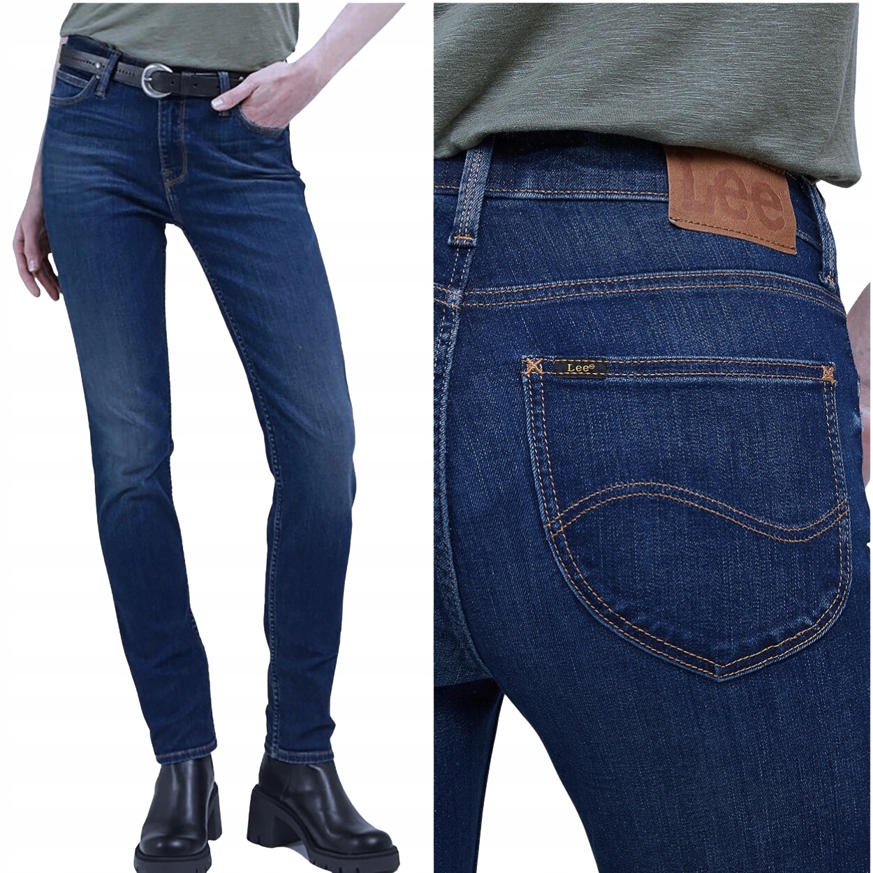 Lee Elly slim Night Sky dámské přiléhavé jednoduché džínové kalhoty W32 L33